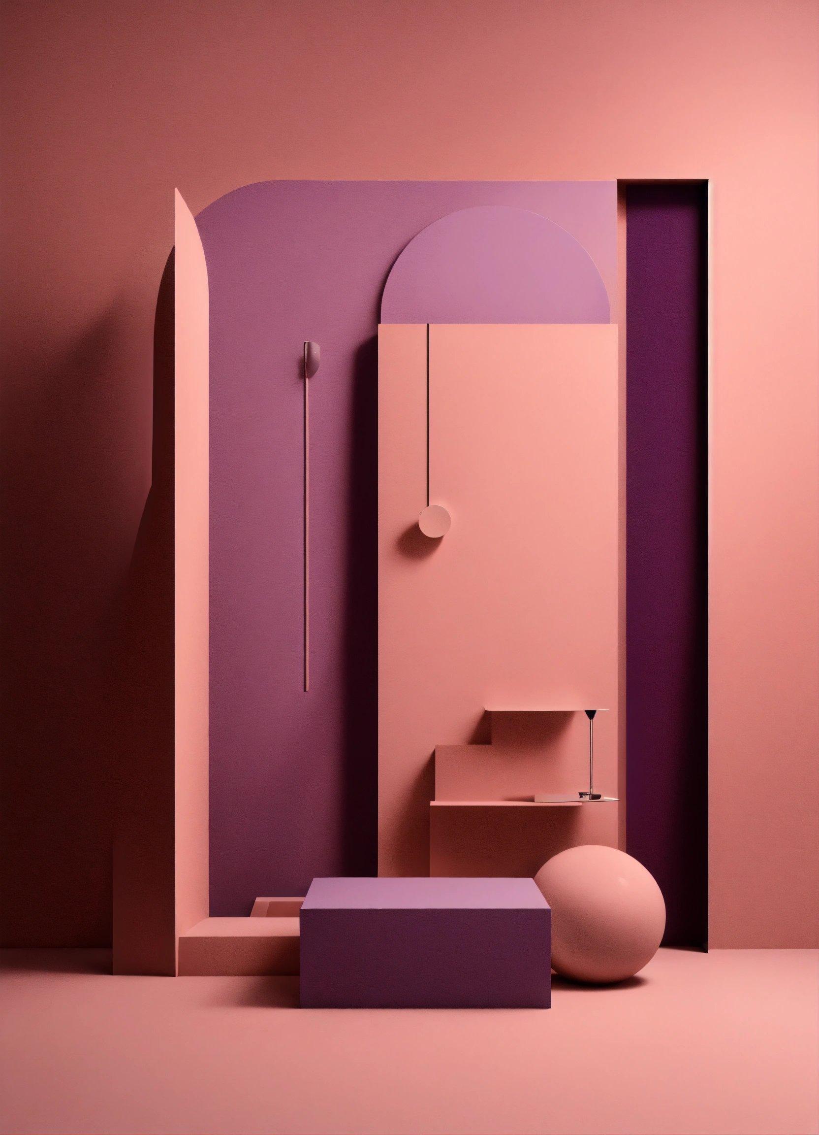 A Bathroom With A Purple And Pink Color Scheme