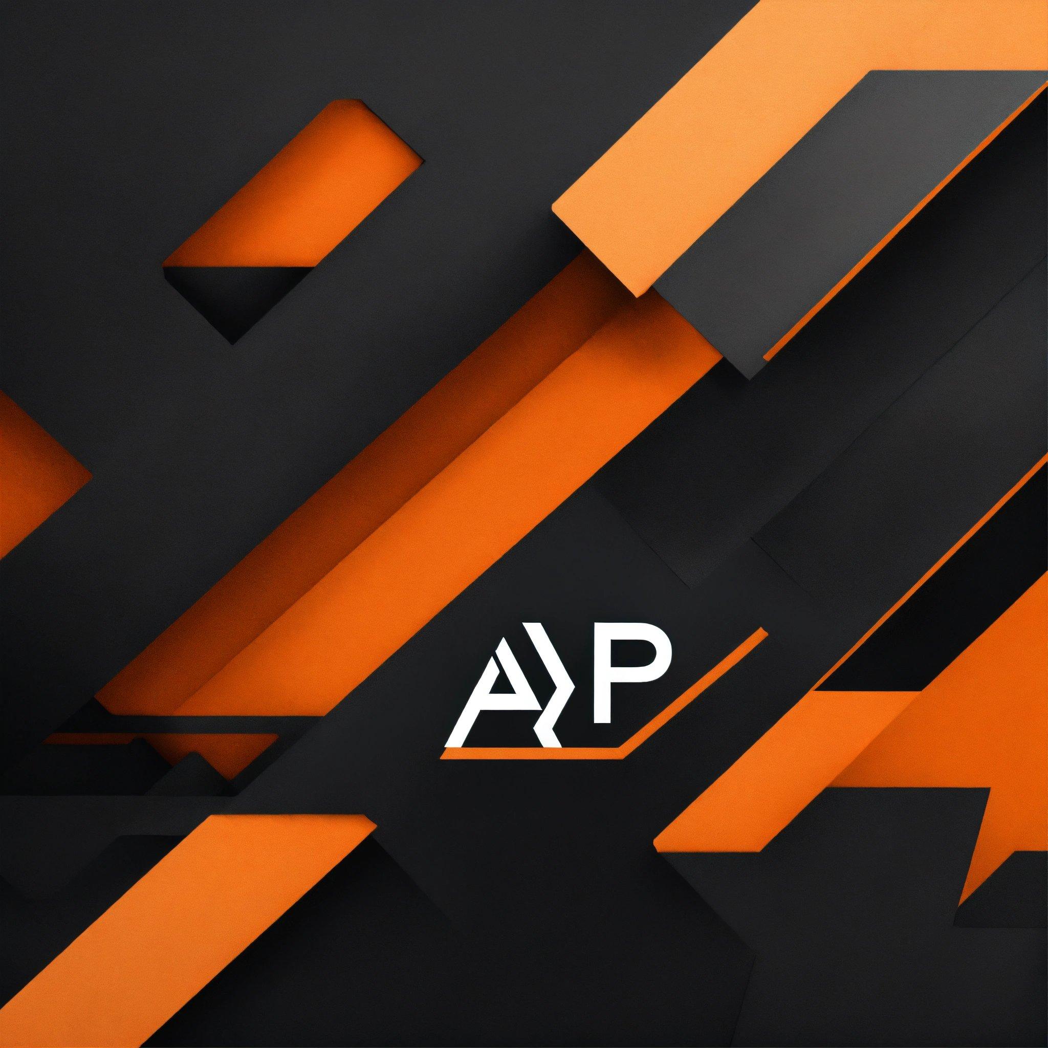 A Black And Orange Abstract Background With The Letters A And P