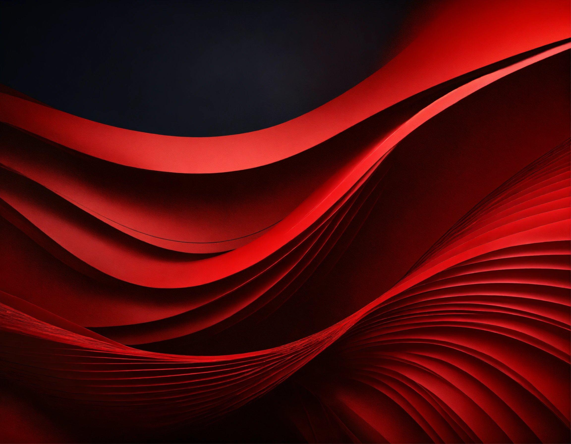 A Black And Red Background With Wavy Lines