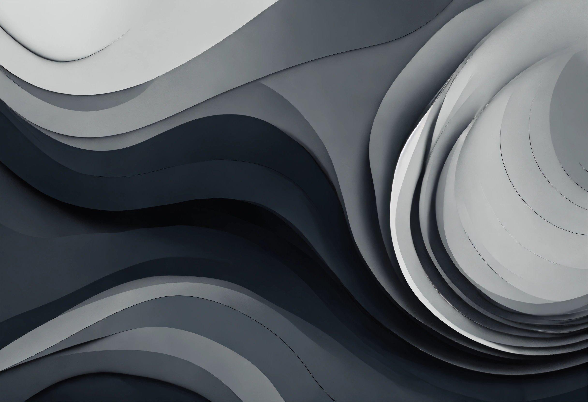 A Black And White Abstract Background With Curves