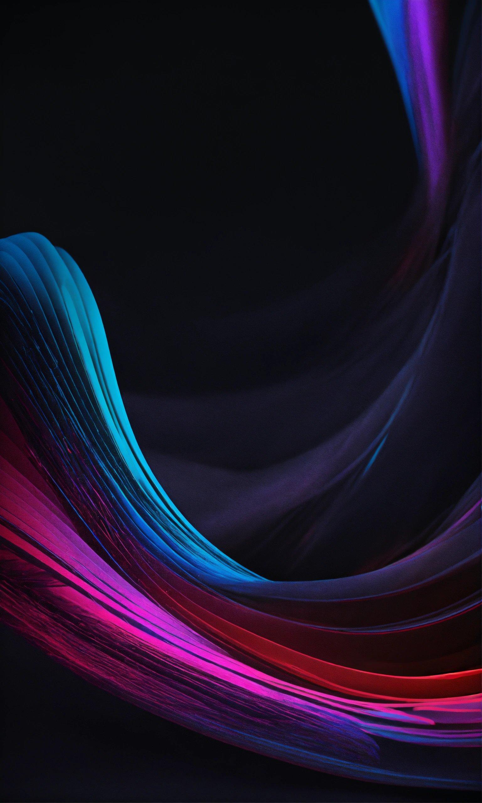 A Black Background With A Multicolored Wave