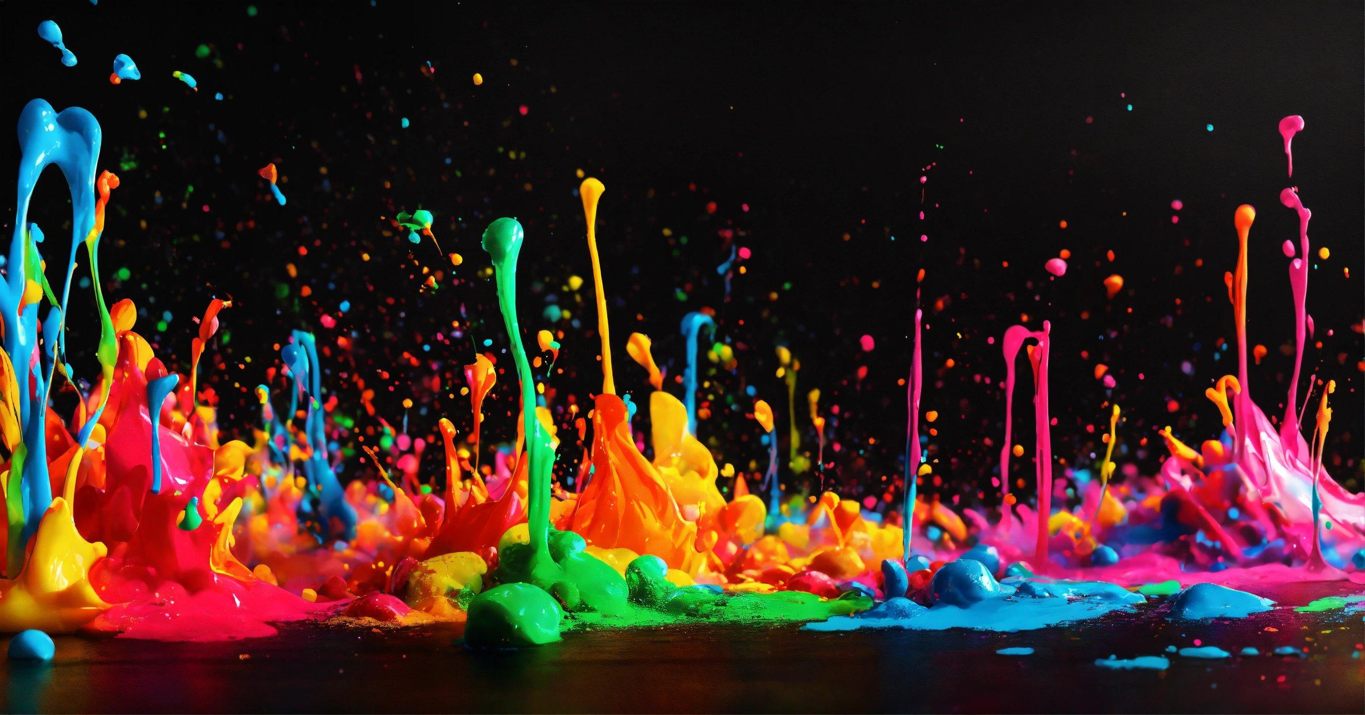 A Black Background With Colorful Paint Sprinkles