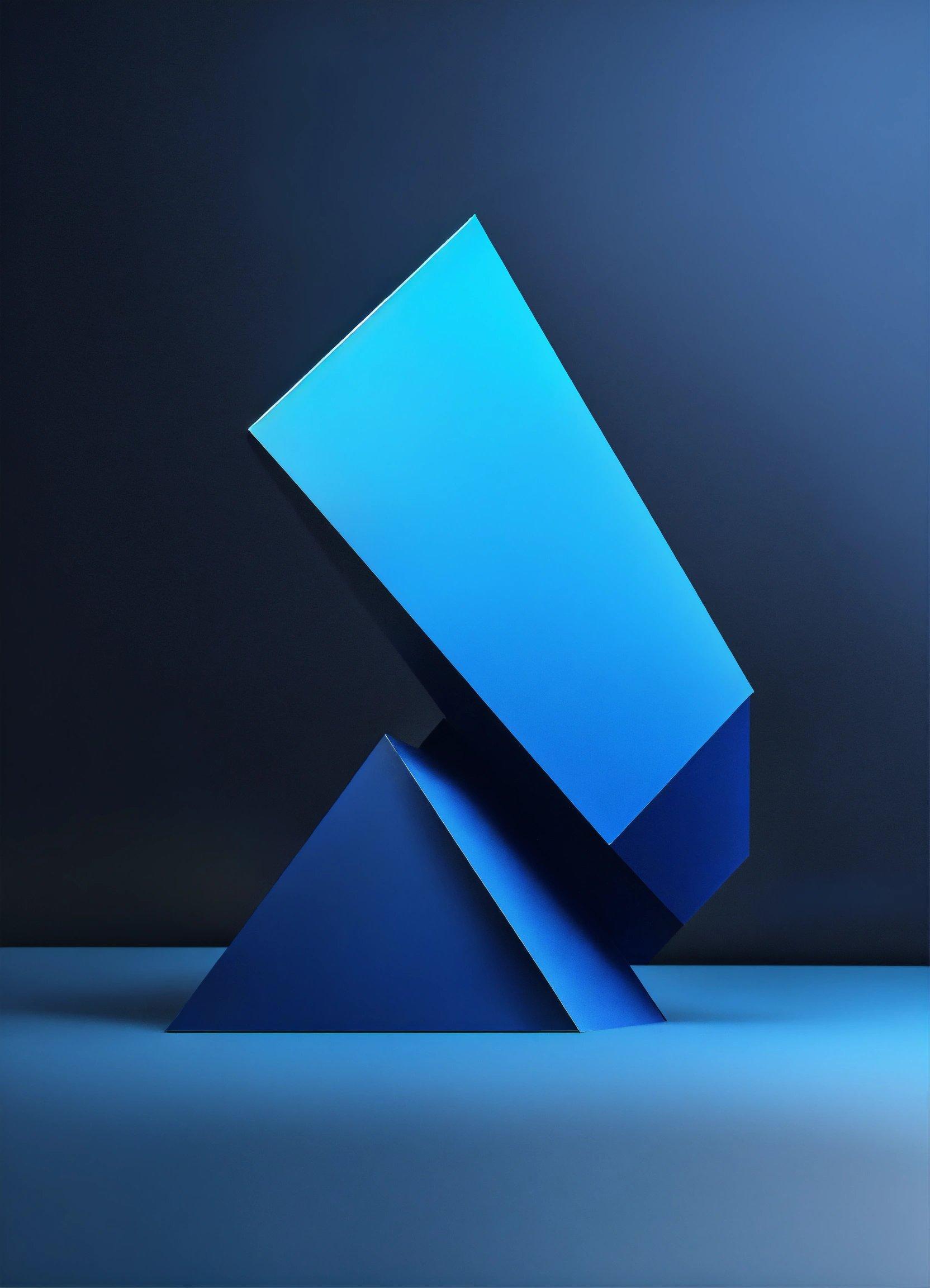 A Blue Abstract Sculpture Sitting On Top Of A Table