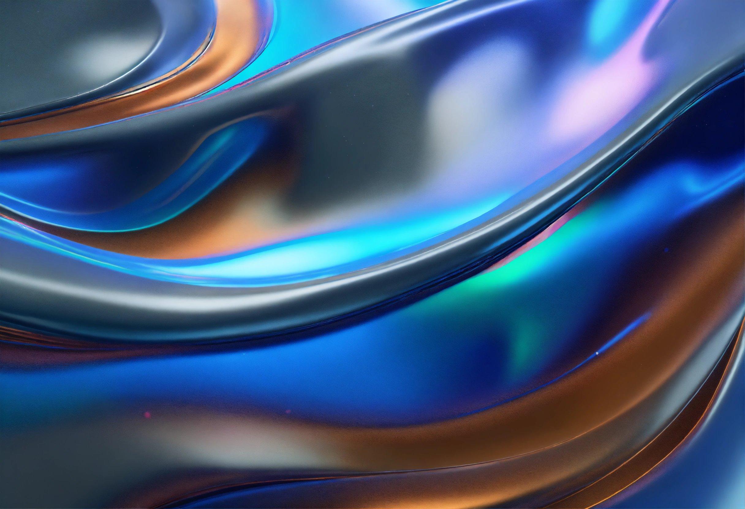 A Blue And Gold Abstract Background With Wavy Lines