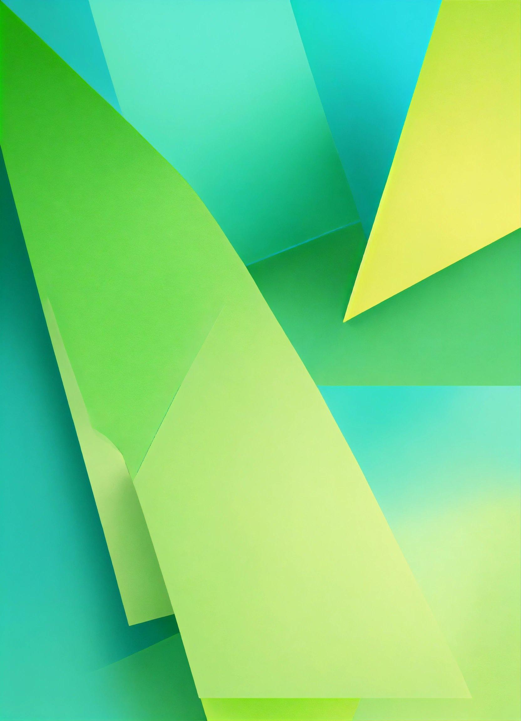 A Blue And Green Abstract Background With A Curved Corner