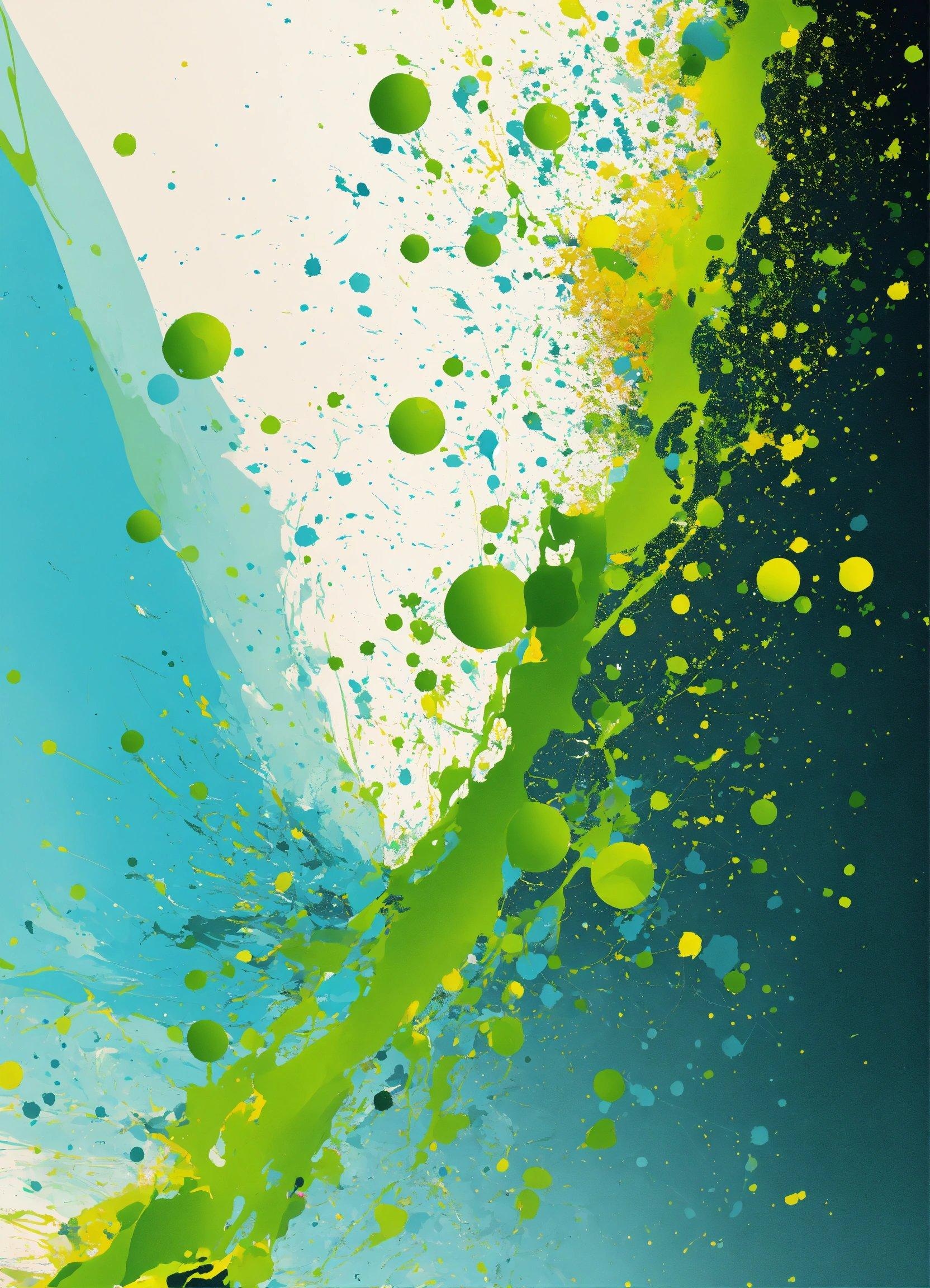 A Blue And Green Abstract Background With Bubbles