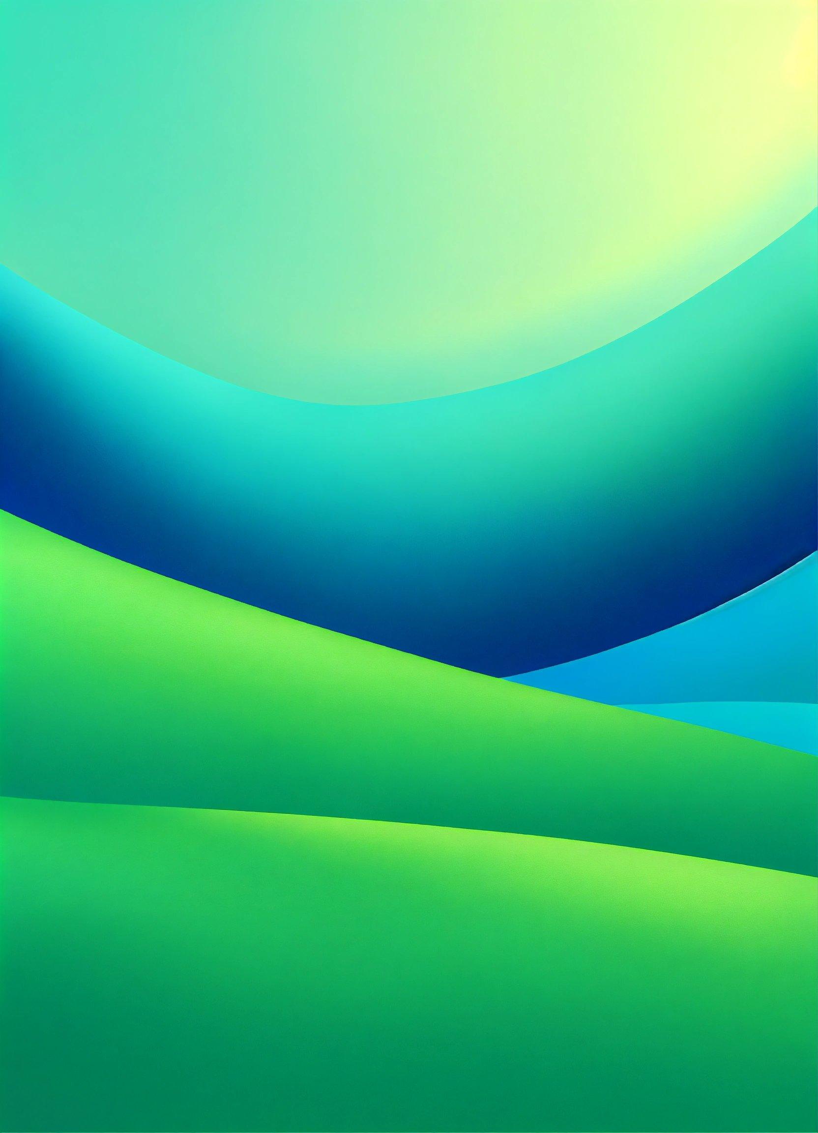 A Blue And Green Abstract Background With Wavy Lines