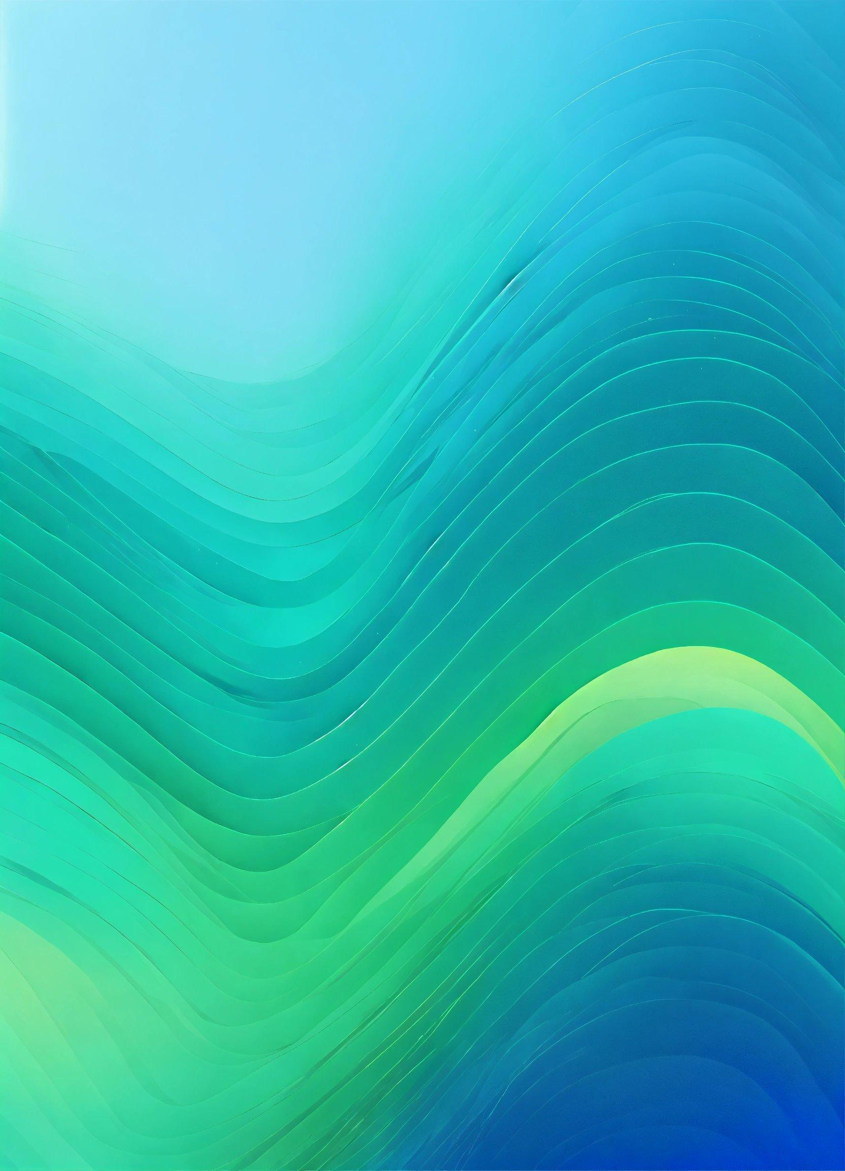 A Blue And Green Background With Wavy Lines