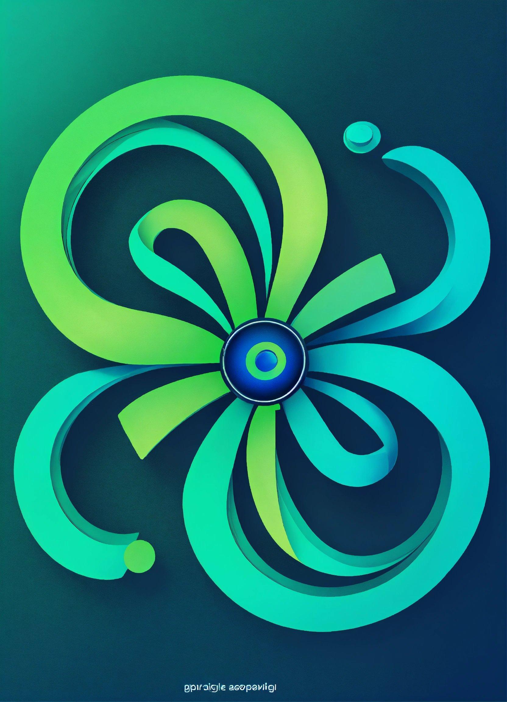 A Blue And Green Flower With A Green Center