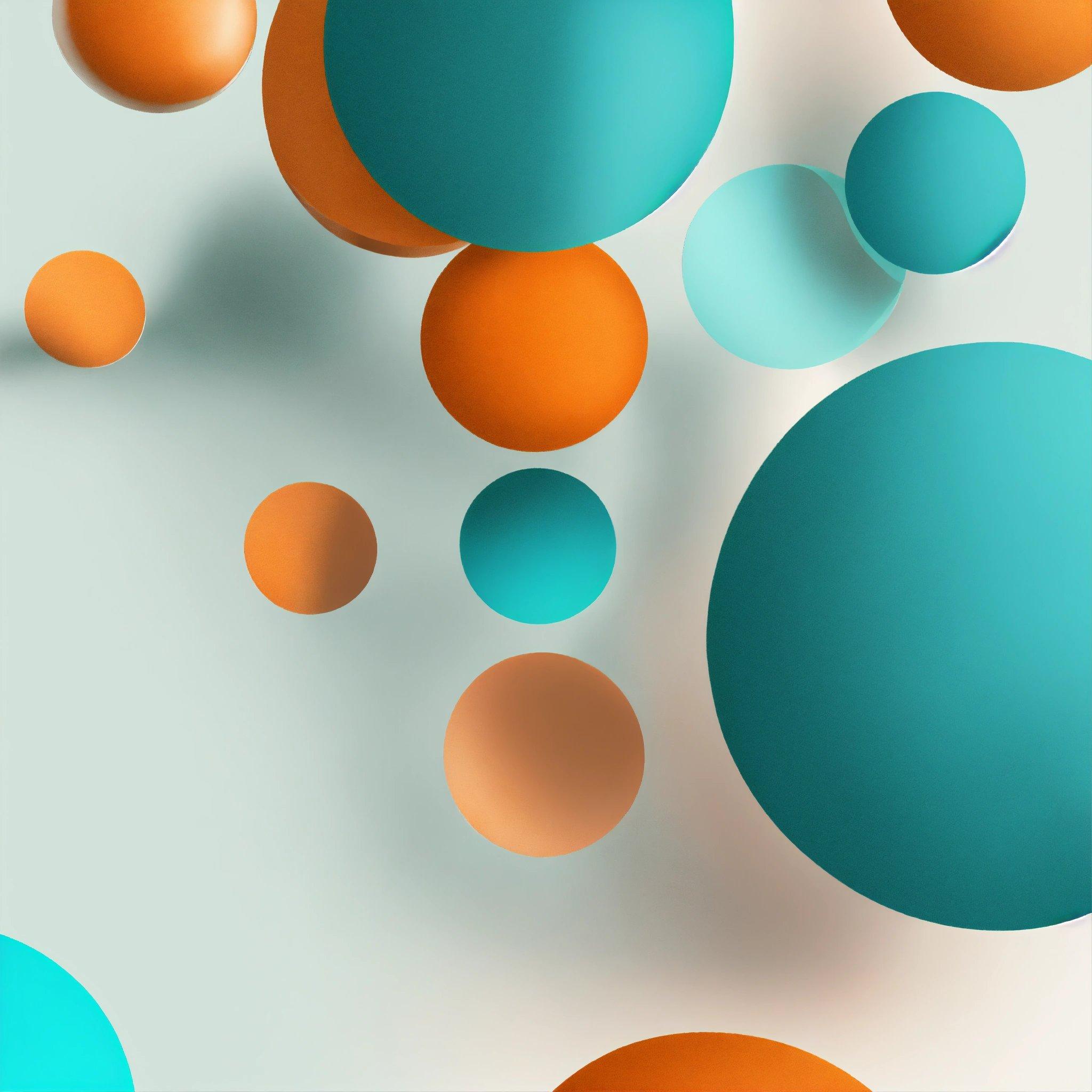 A Blue And Orange Abstract Background With Circles