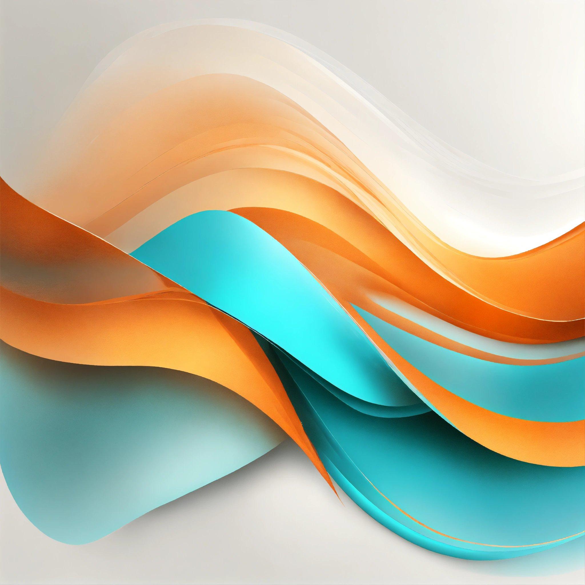 A Blue And Orange Abstract Background With Waves