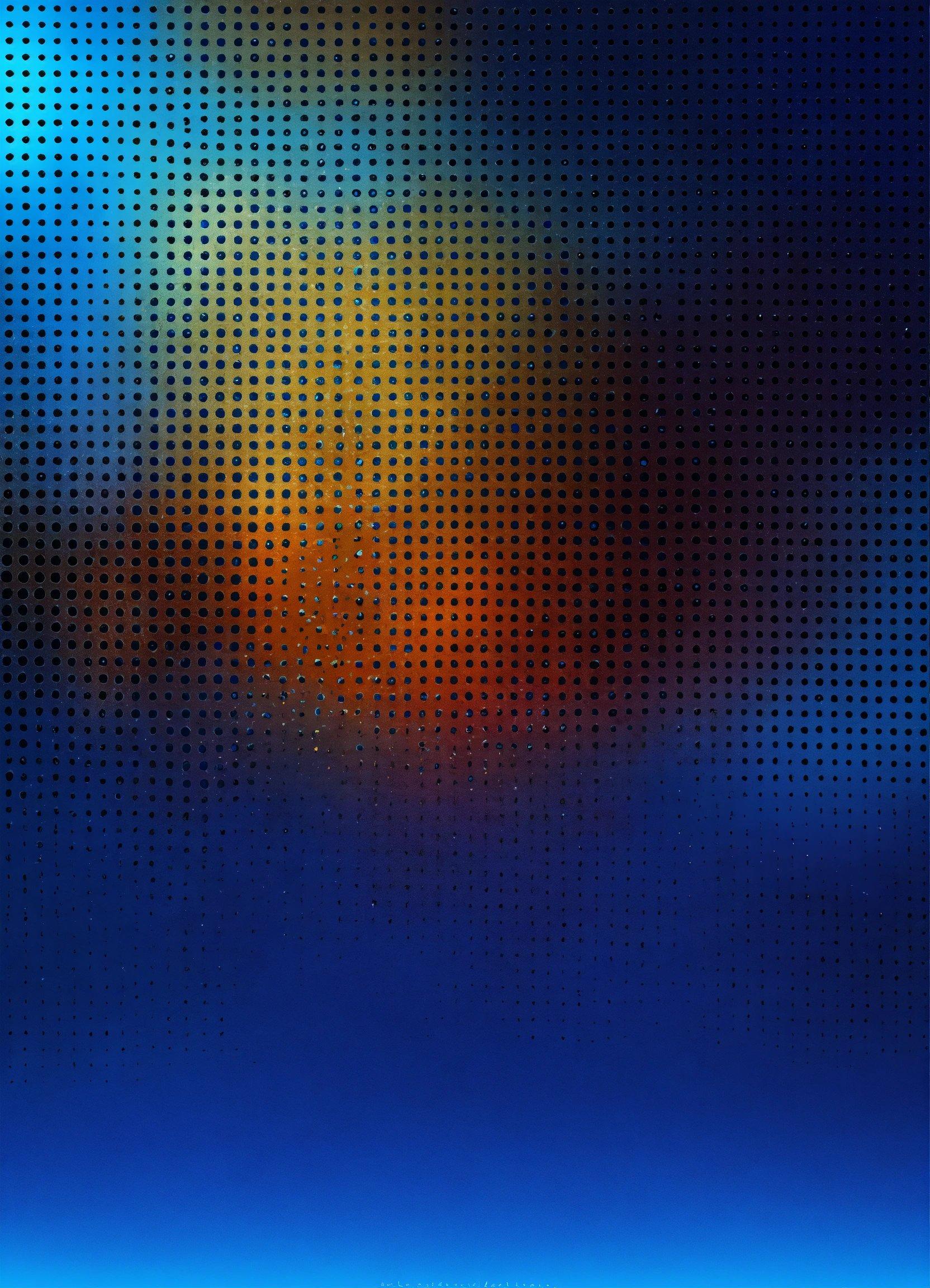 A Blue And Orange Background With Dots