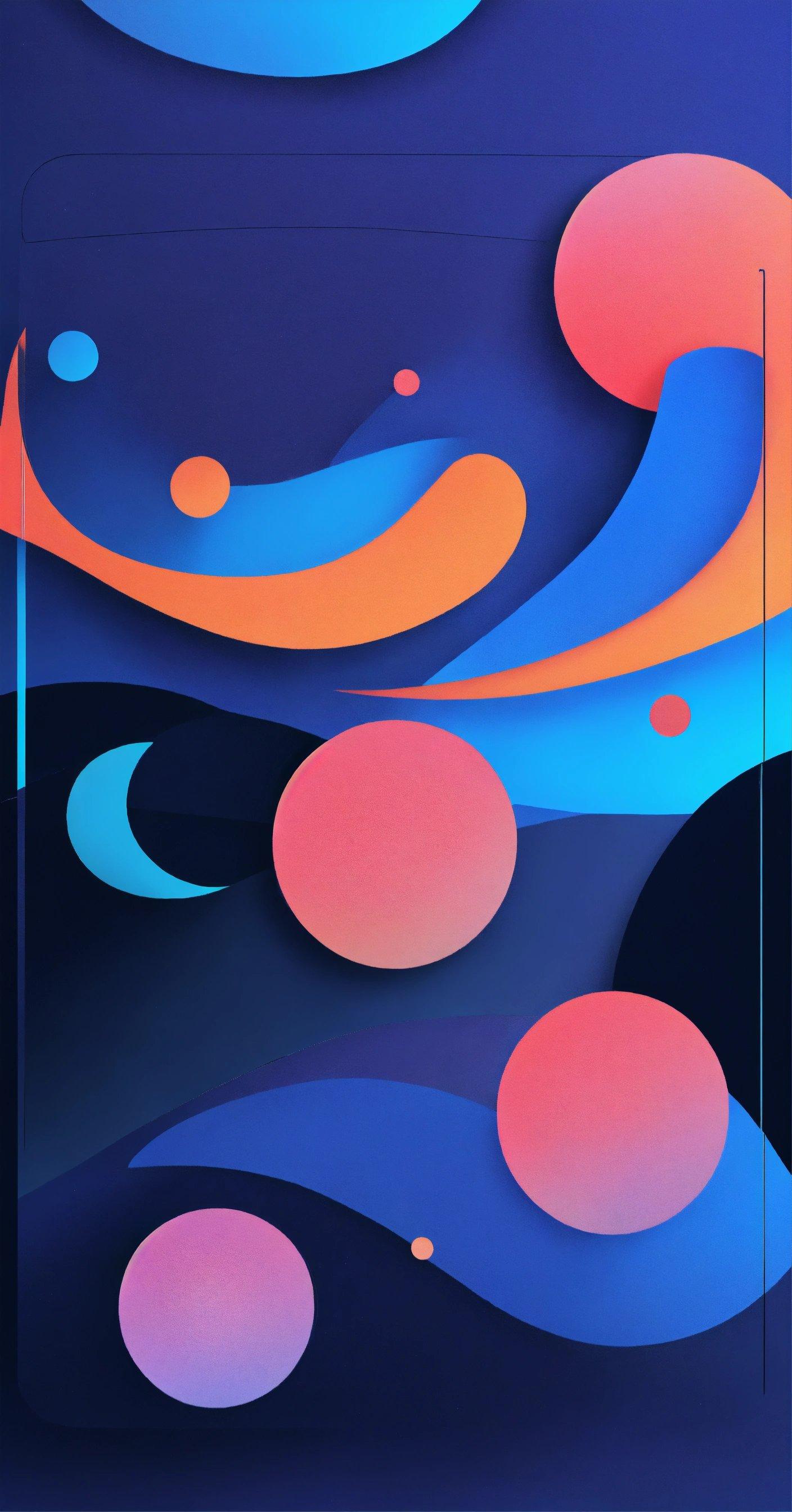 A Blue And Pink Abstract Background With Circles