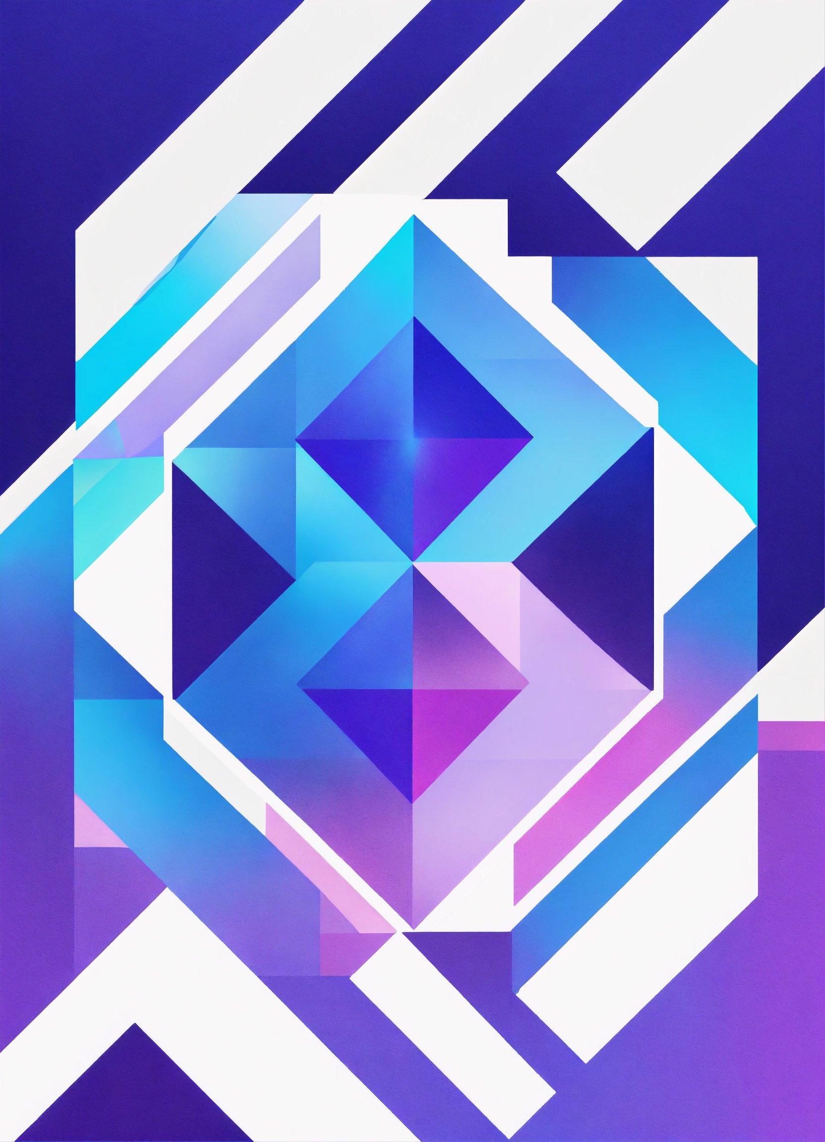 A Blue And Purple Abstract Background With Squares And Rectangles