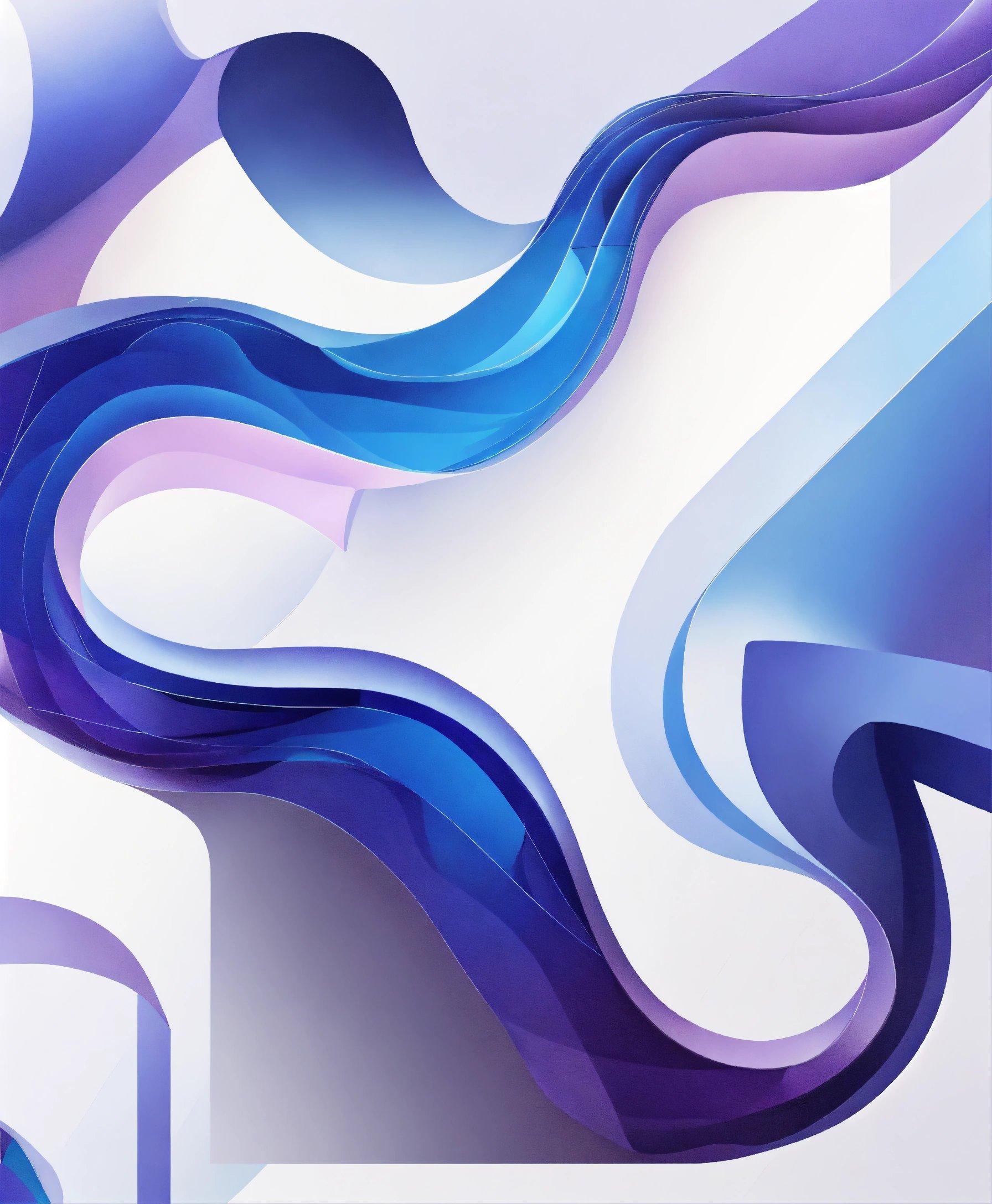 A Blue And Purple Abstract Background With Wavy Shapes