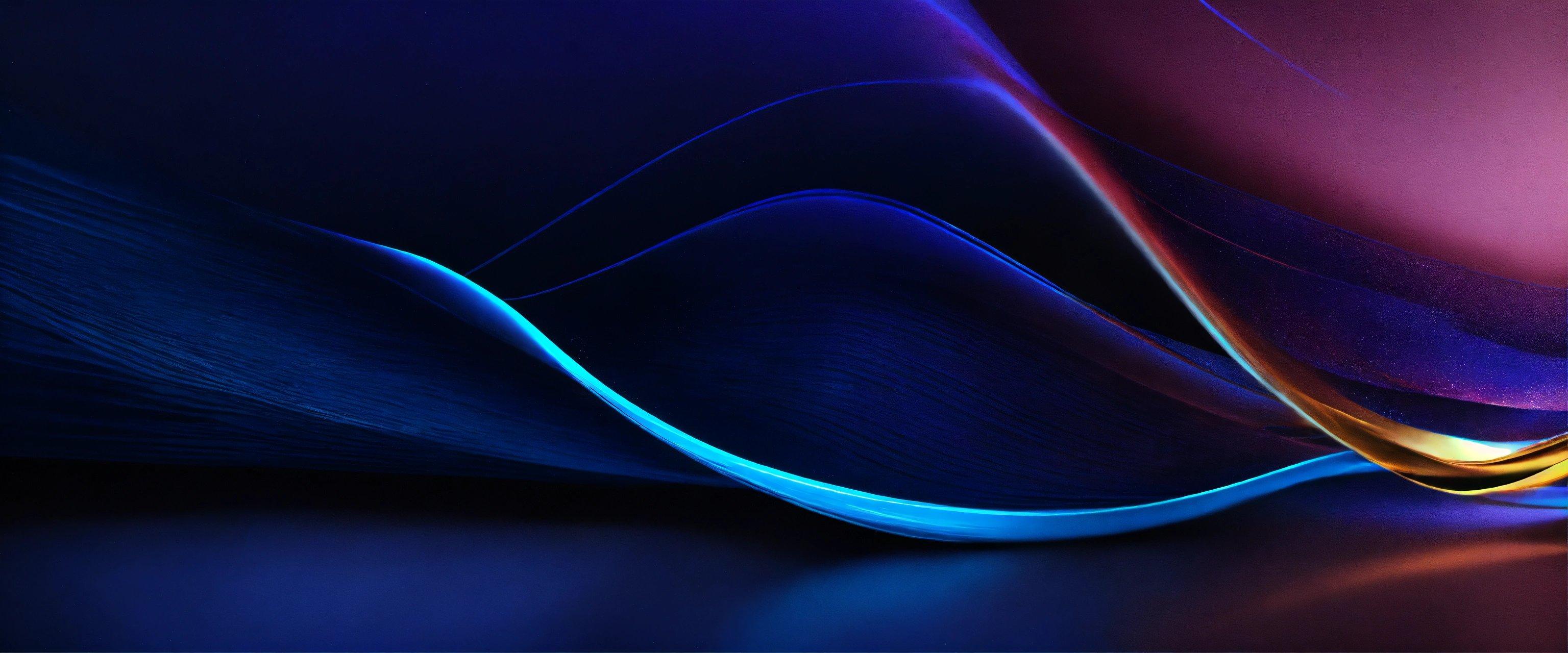 A Blue And Purple Wallpaper With Wavy Lines