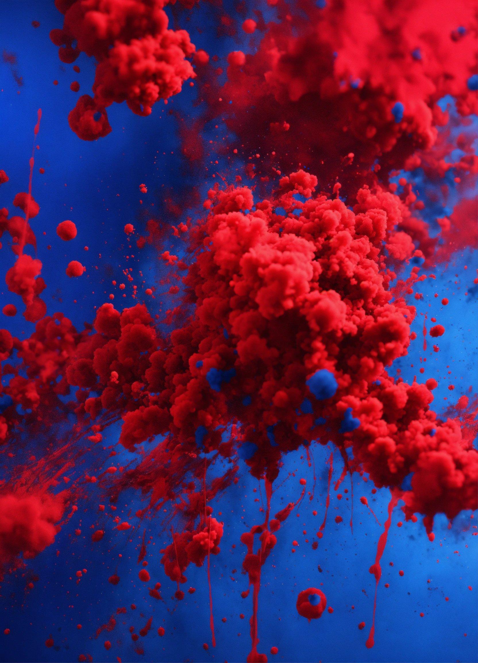 A Blue And Red Background With Red And Blue Bubbles