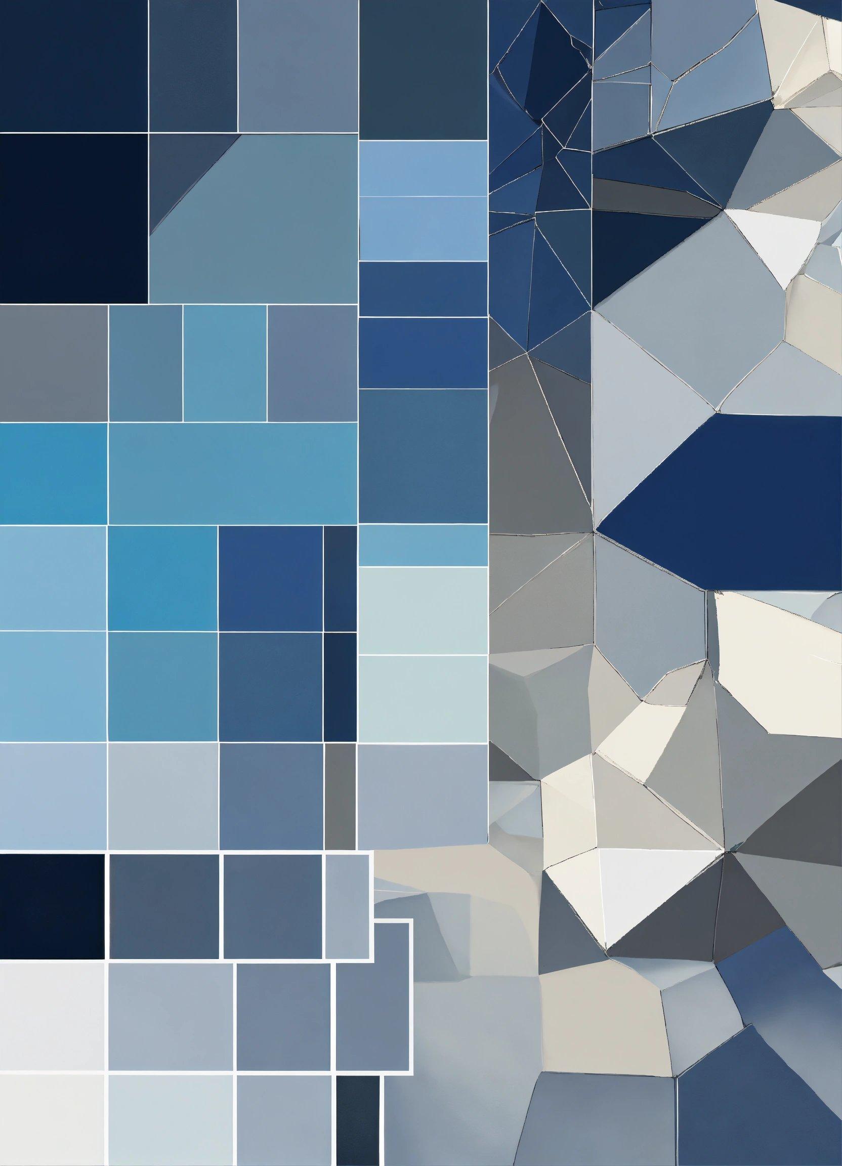 A Blue And White Abstract Background With Squares And Rectangles