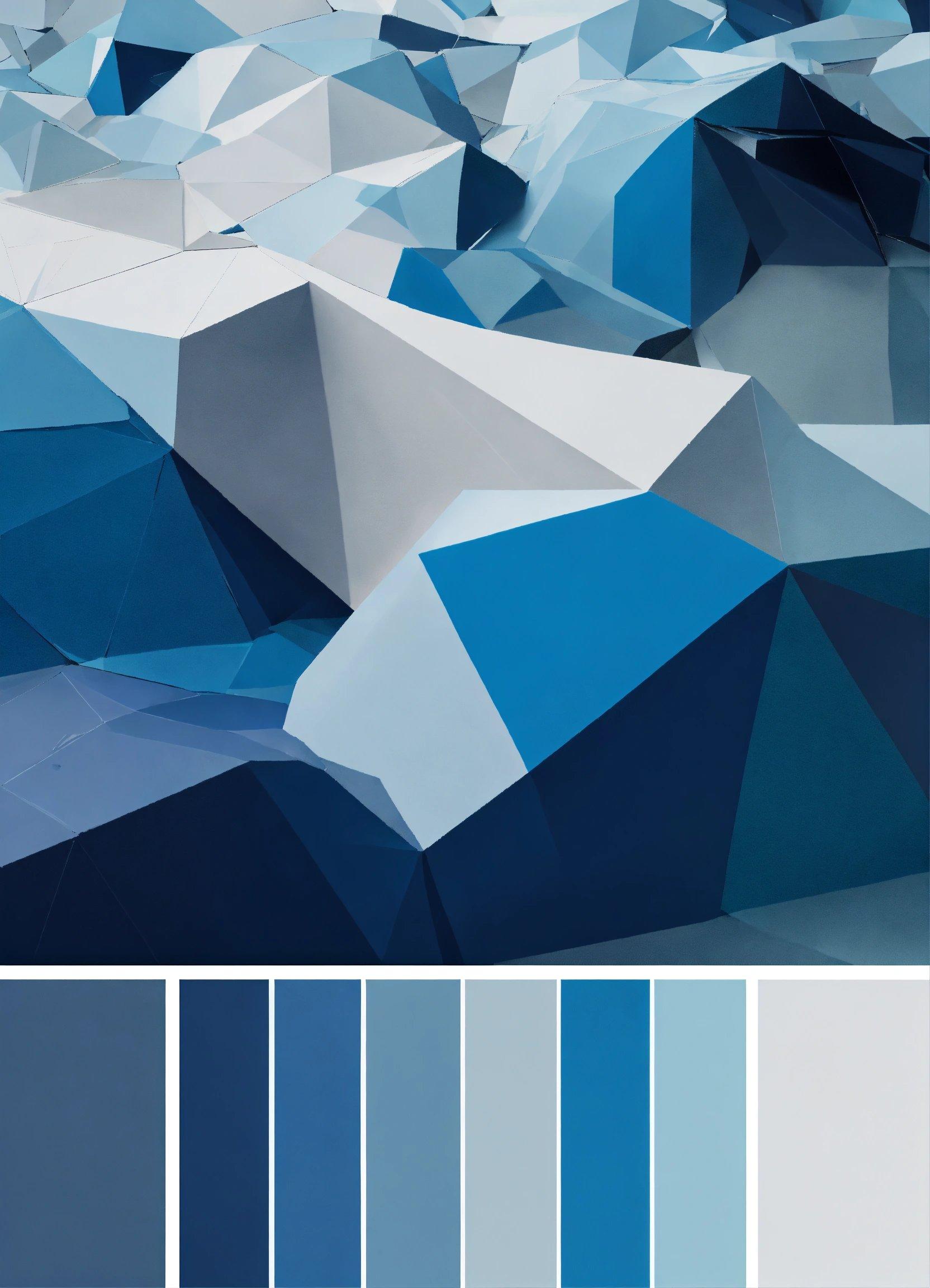 A Blue And White Color Scheme For A Wall