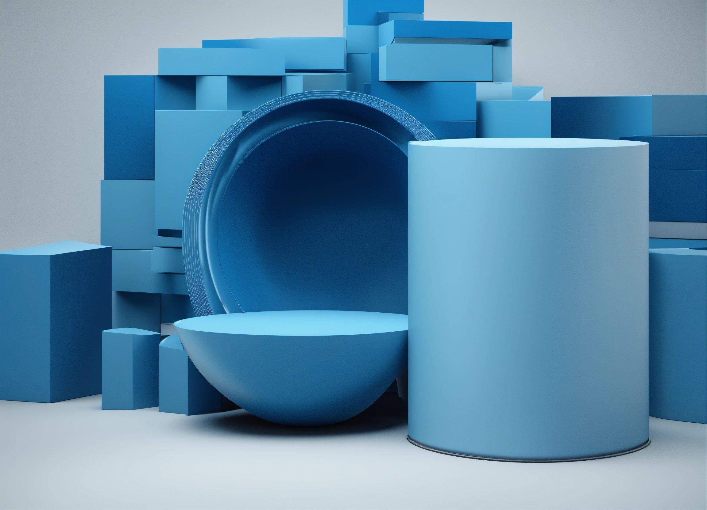 A Blue Object With A Bowl And A Cup