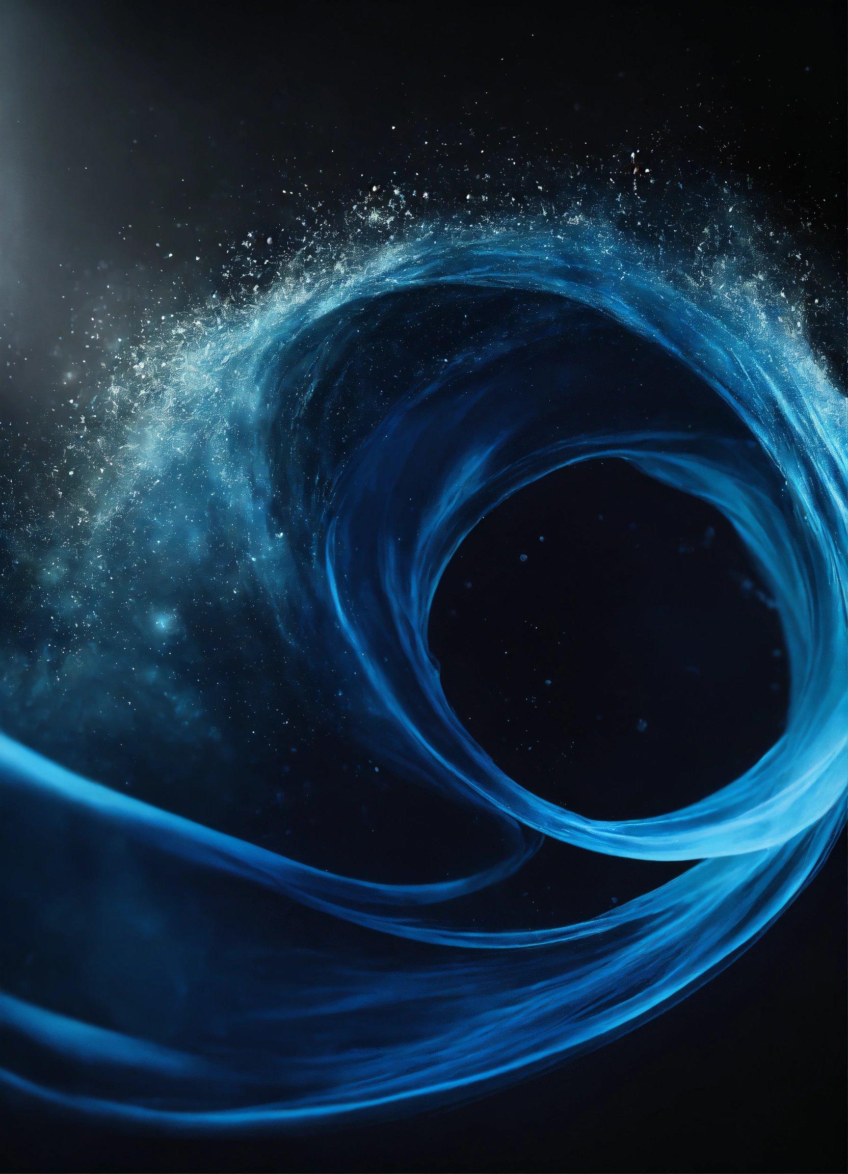 A Blue Swirl On A Black Background