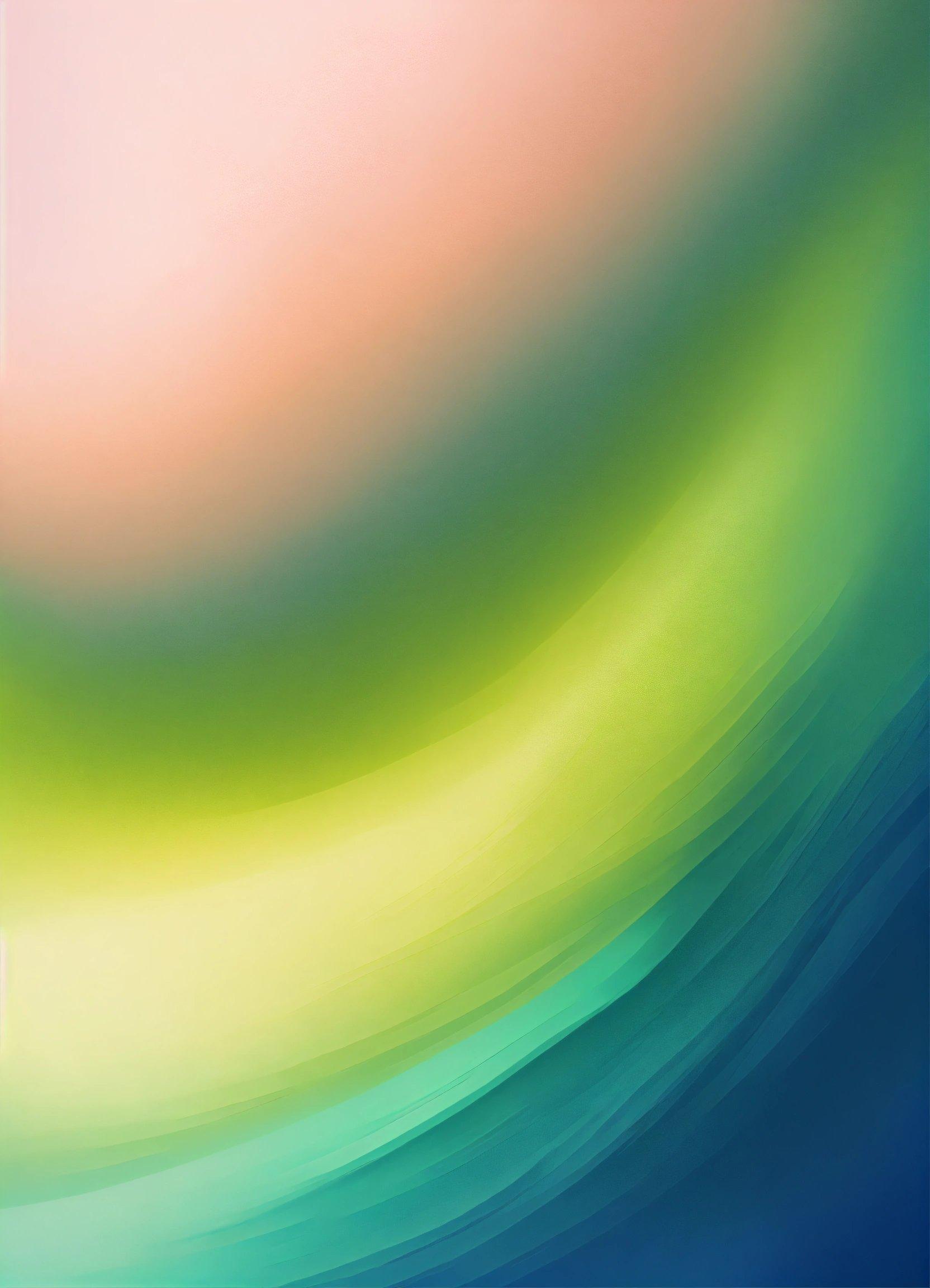 A Blurry Image Of A Green, Yellow, And Blue Background