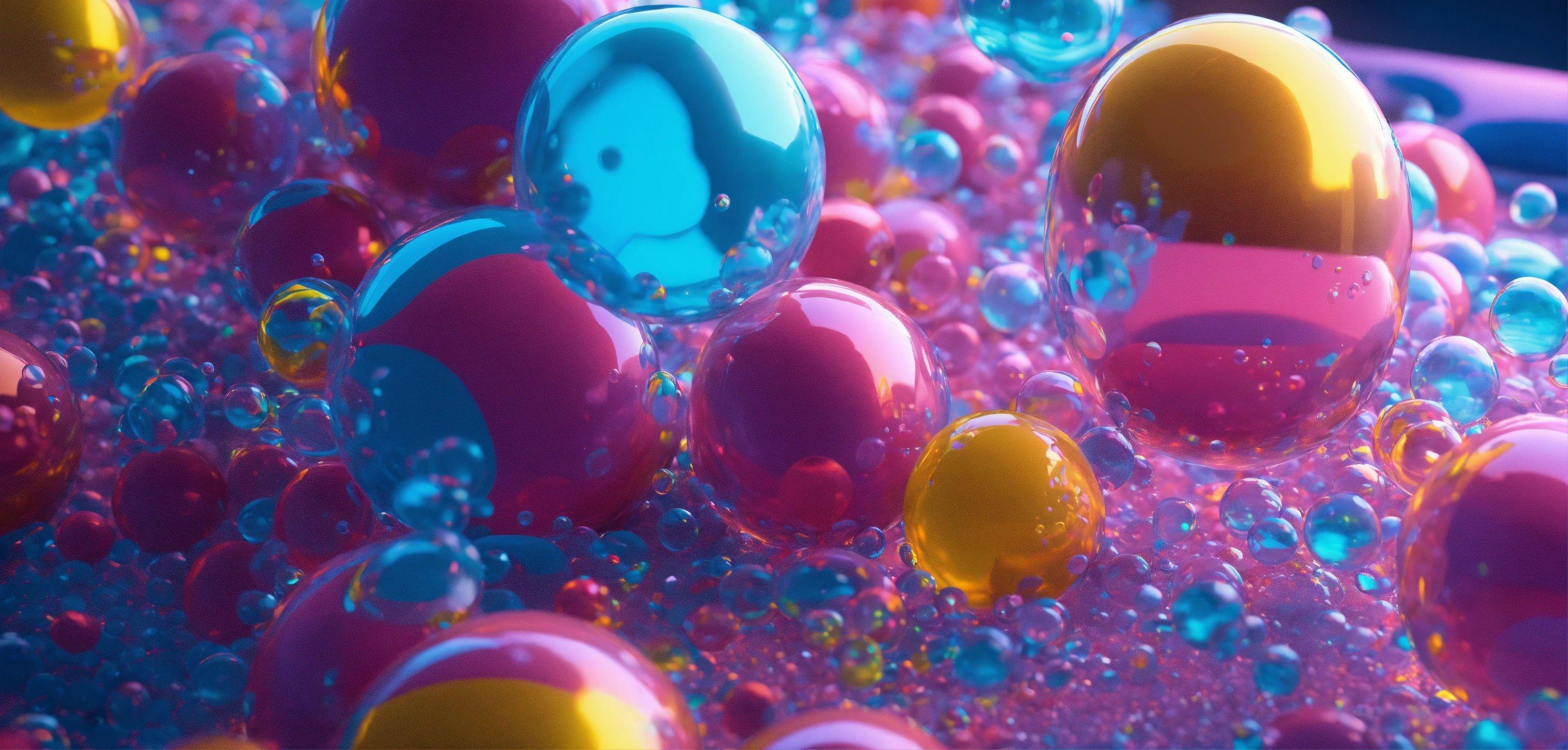 A Bunch Of Balls That Are In Some Liquid