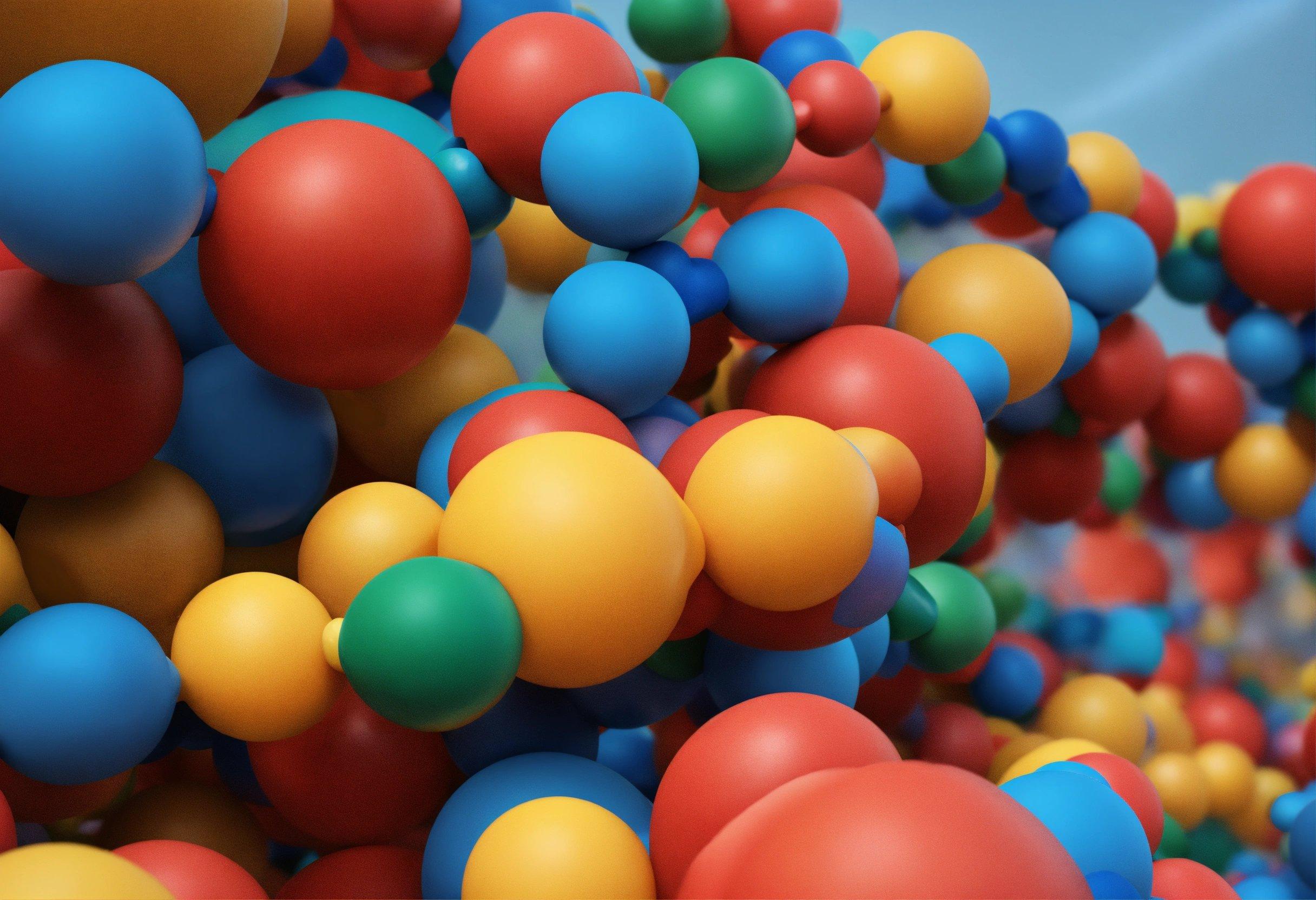 A Bunch Of Colorful Balloons Floating In The Air