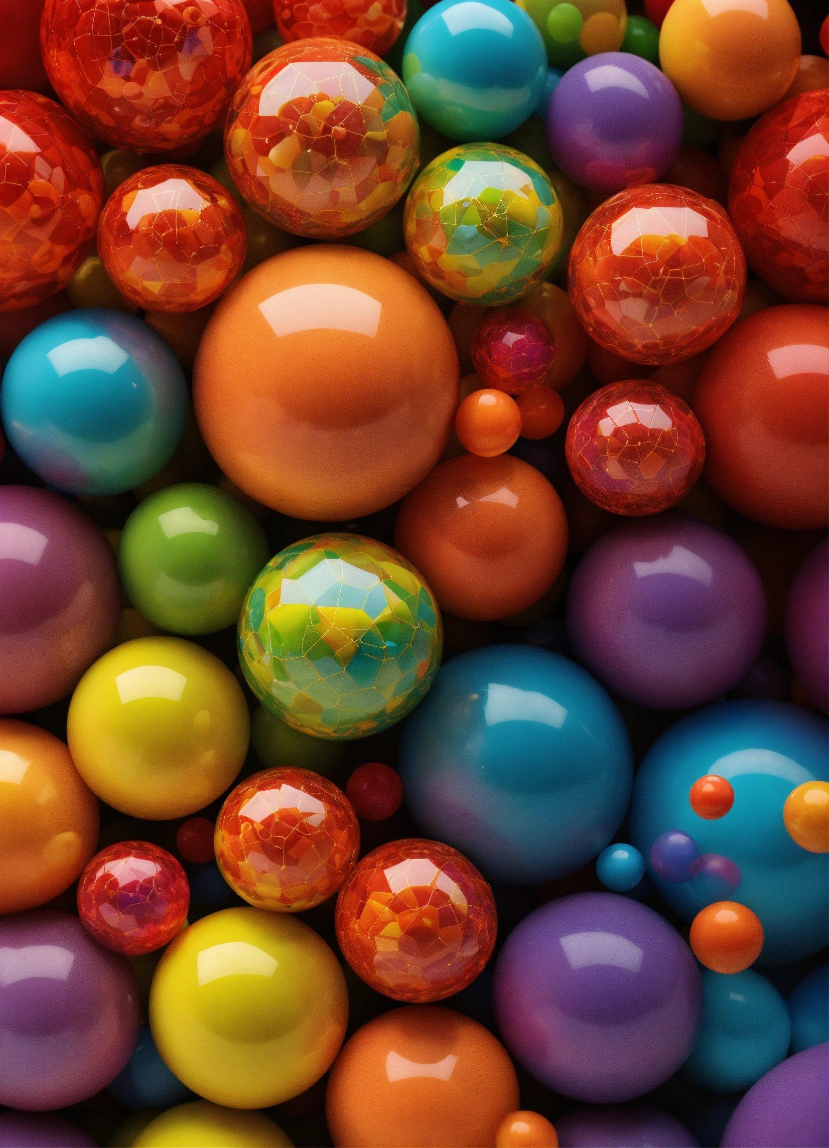 A Bunch Of Different Colored Balls In A Pile