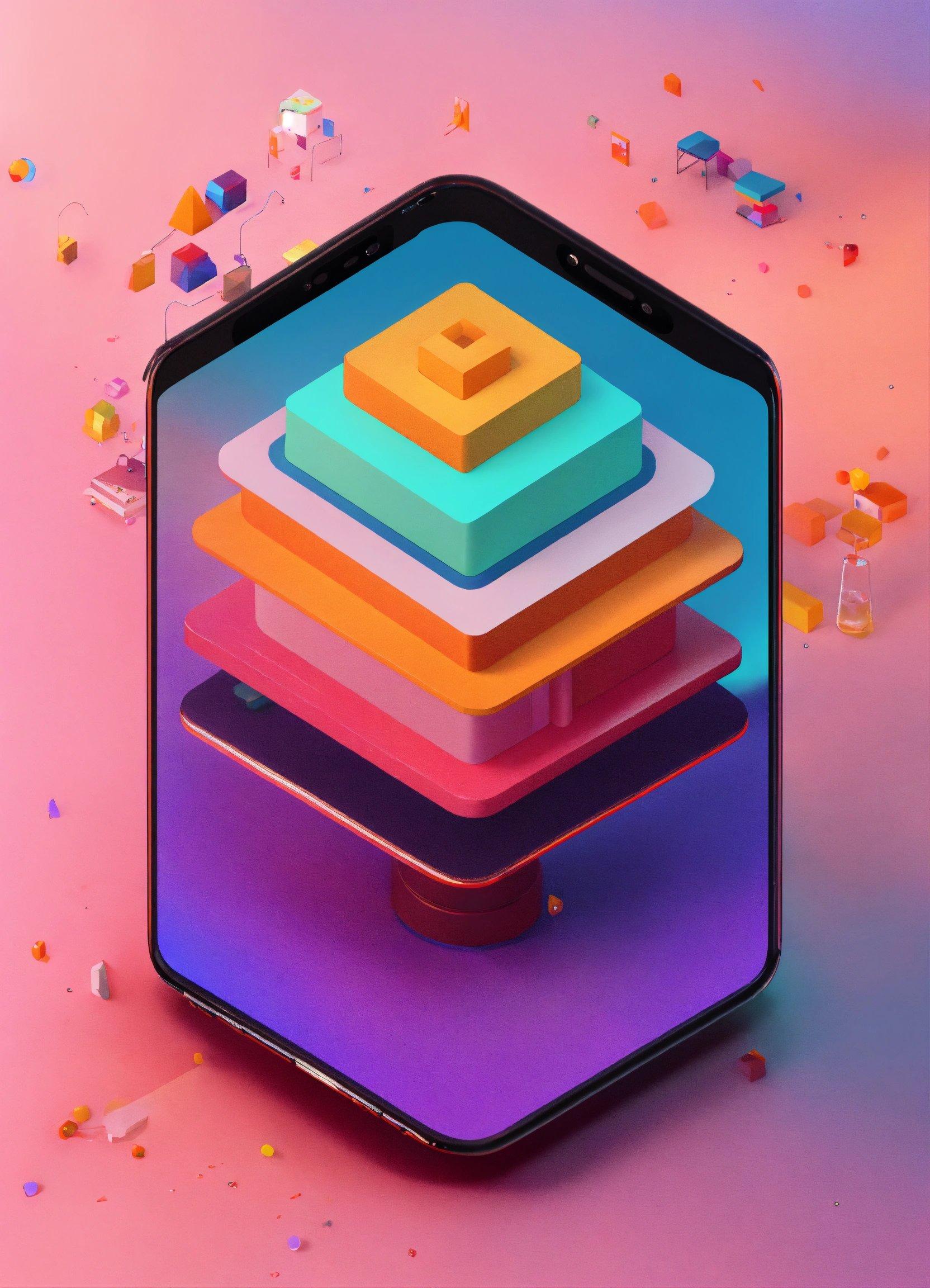 A Bunch Of Different Colored Objects In A Hexagonal Frame