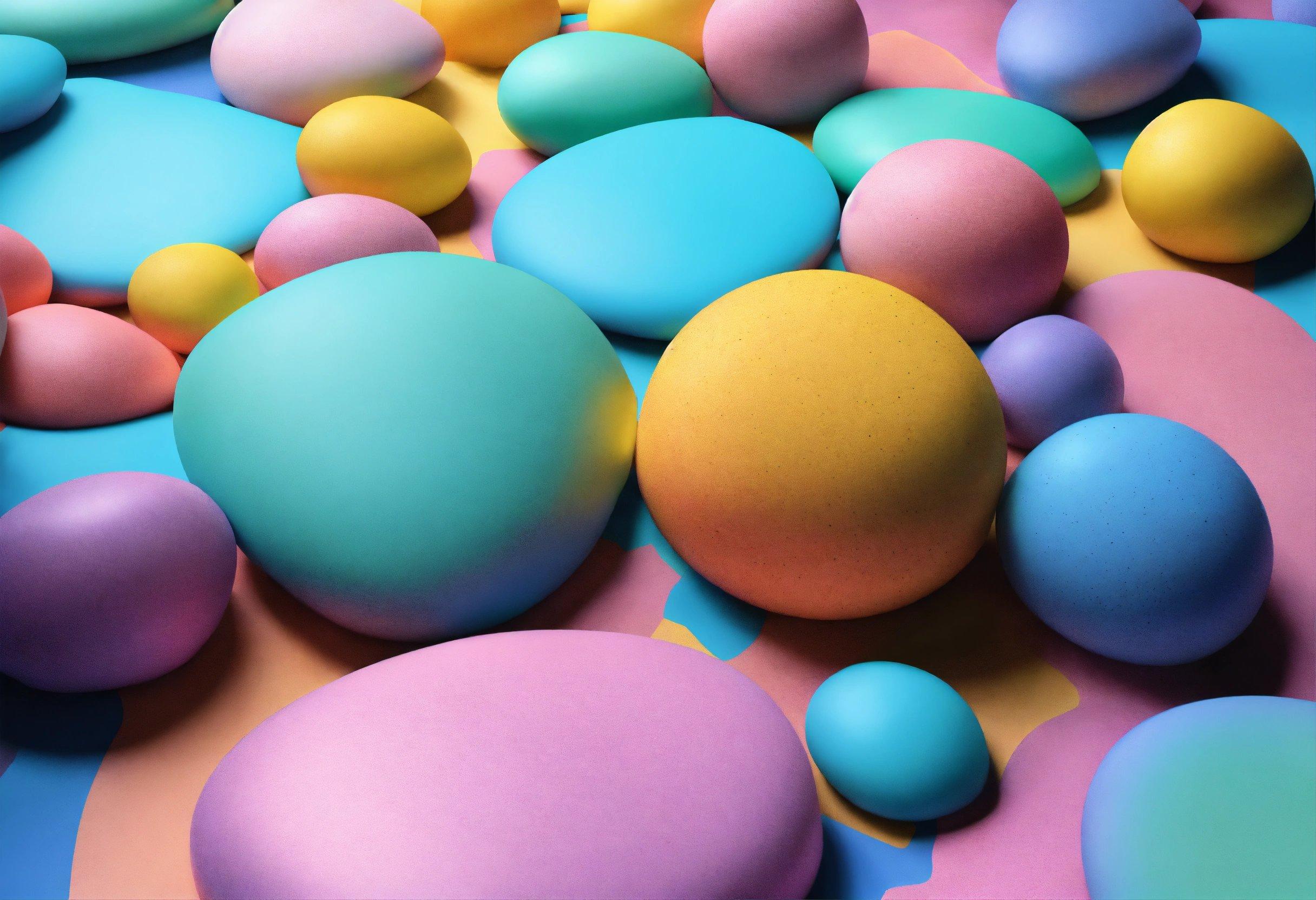 A Bunch Of Different Colored Rocks On A Table