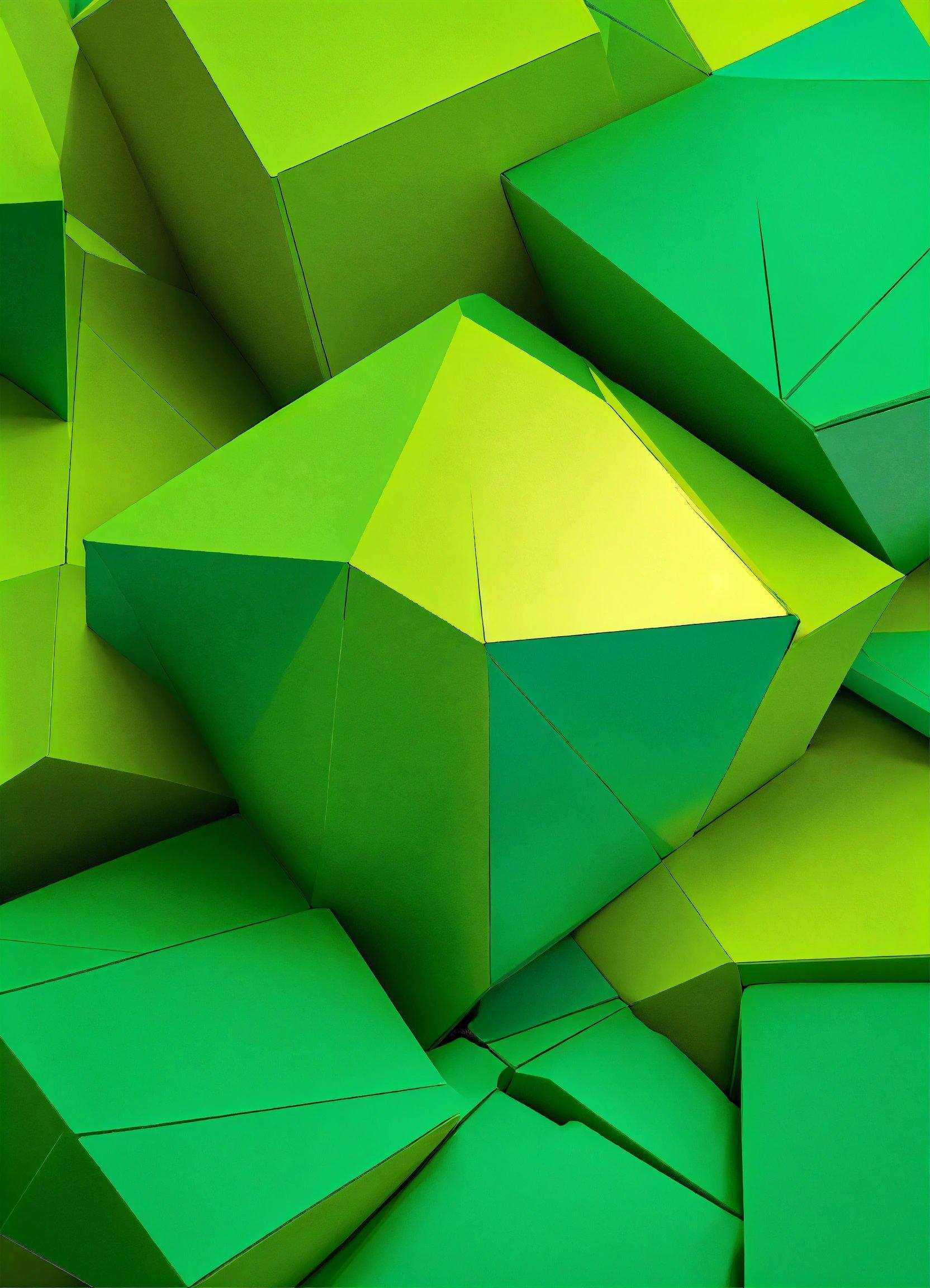 A Bunch Of Green Cubes That Are Stacked On Top Of Each Other