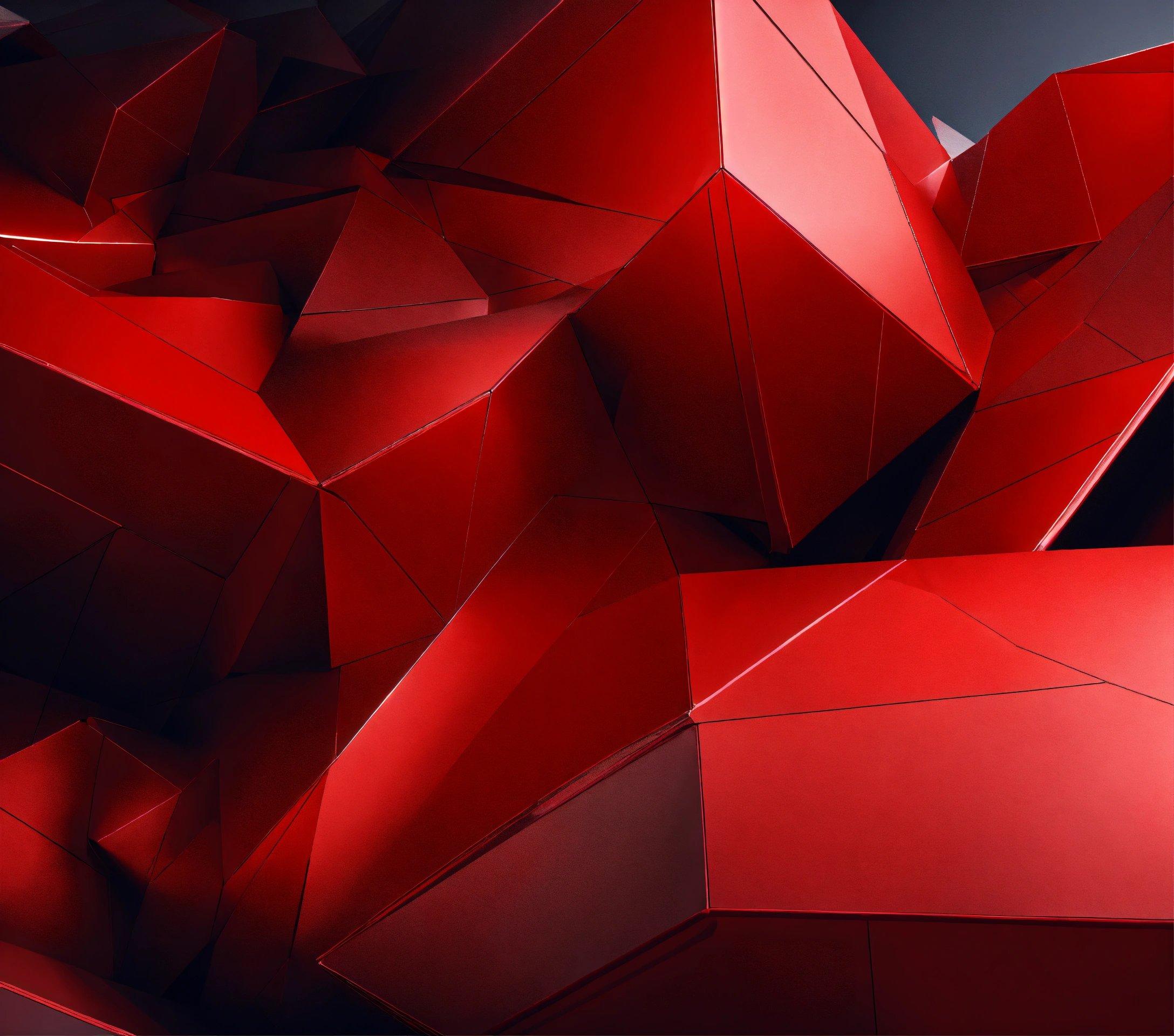 A Bunch Of Red Cubes That Are Stacked Together