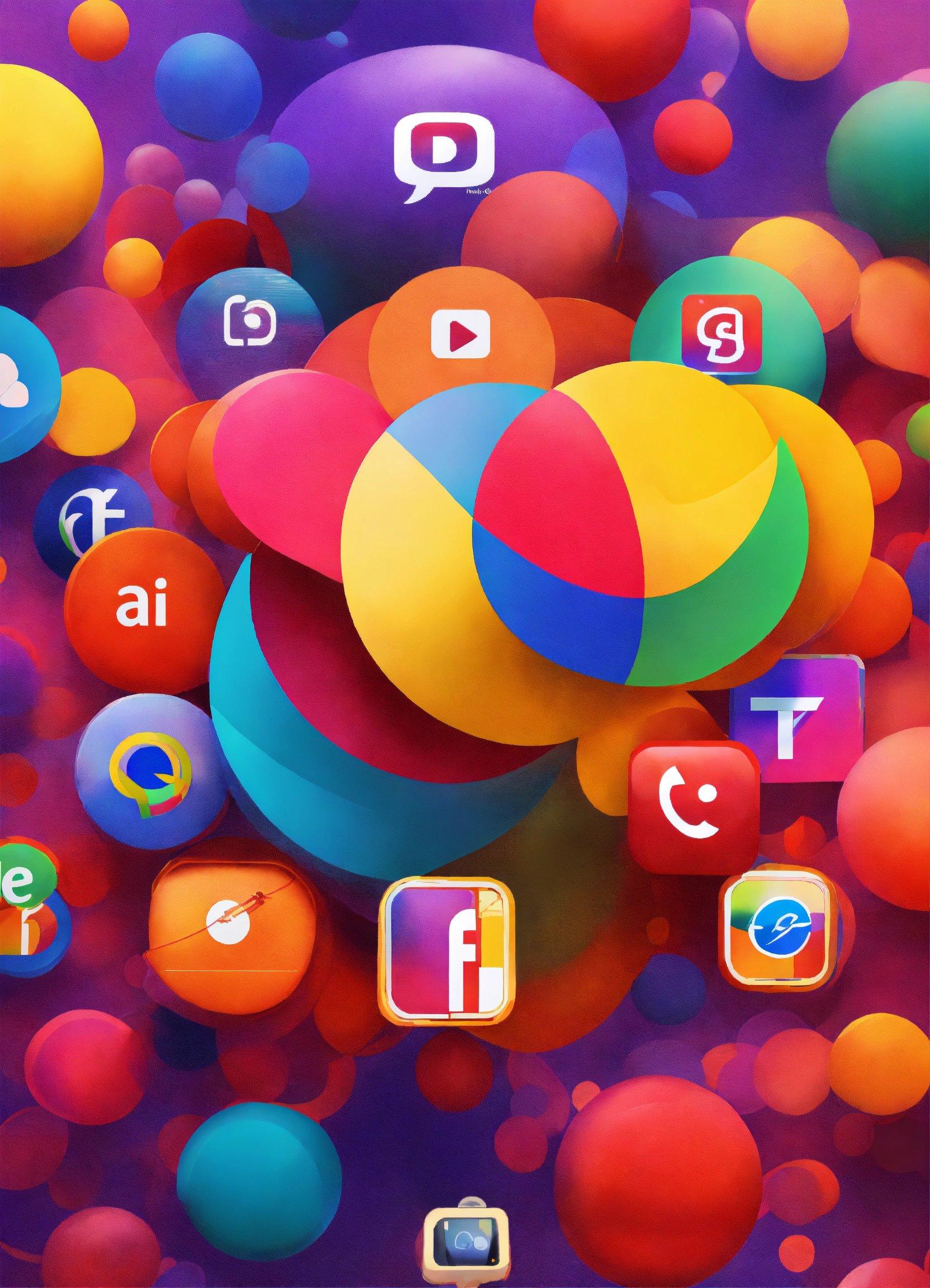 A Cell Phone With A Bunch Of Colorful Balls On It