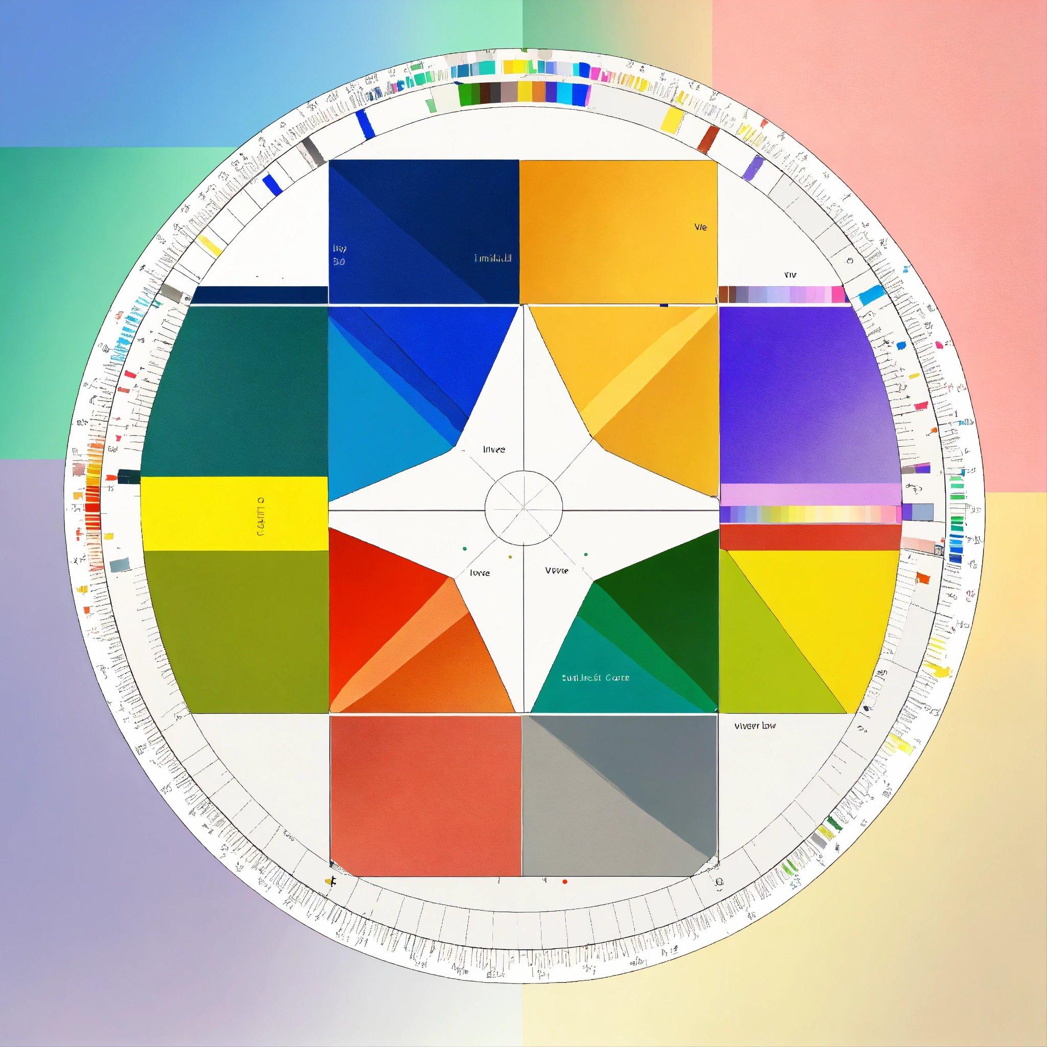 A Circle Of Different Colors On A Multi - Colored Background