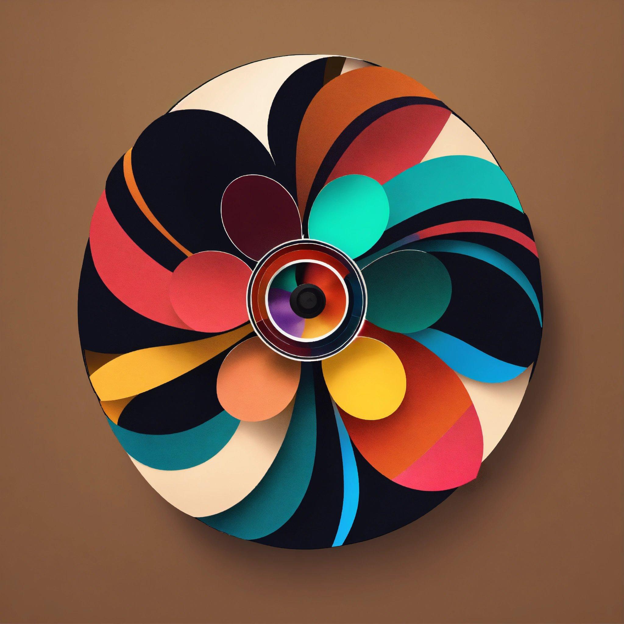 A Circular Clock With A Colorful Design On It