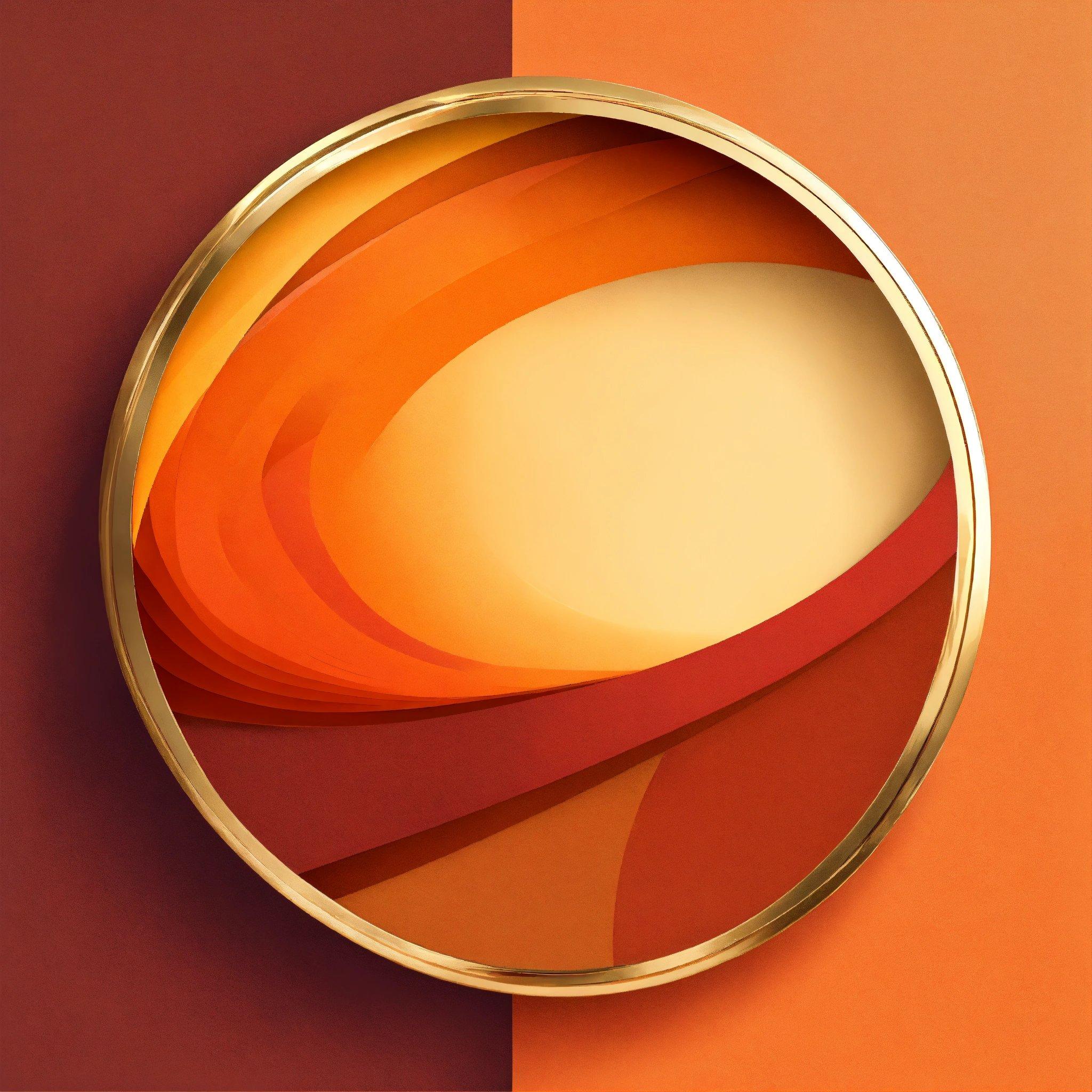 A Circular Object With A Red And Orange Background