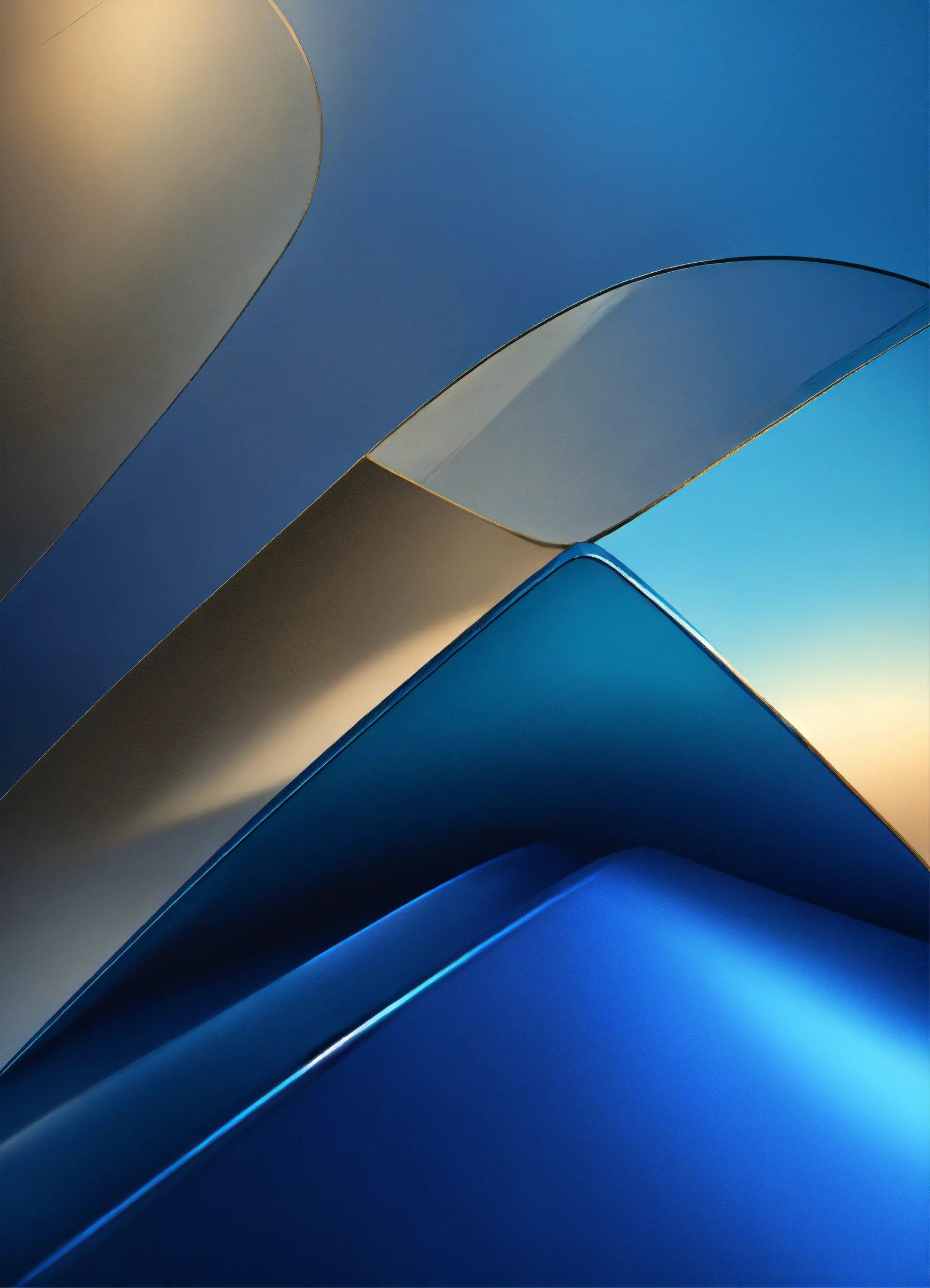 A Close Up Of A Blue And Gold Abstract Background