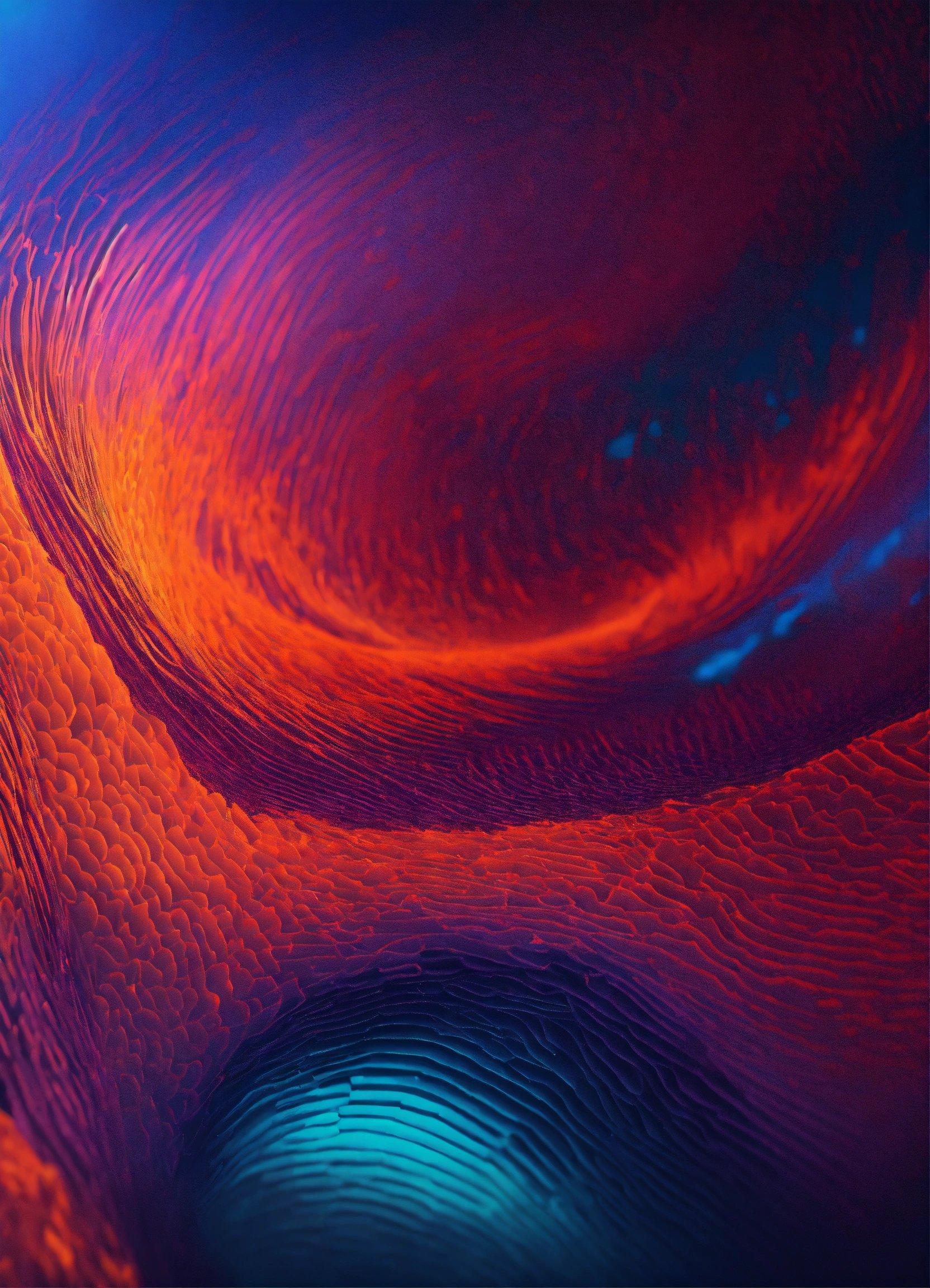 A Close Up Of A Blue And Red Object