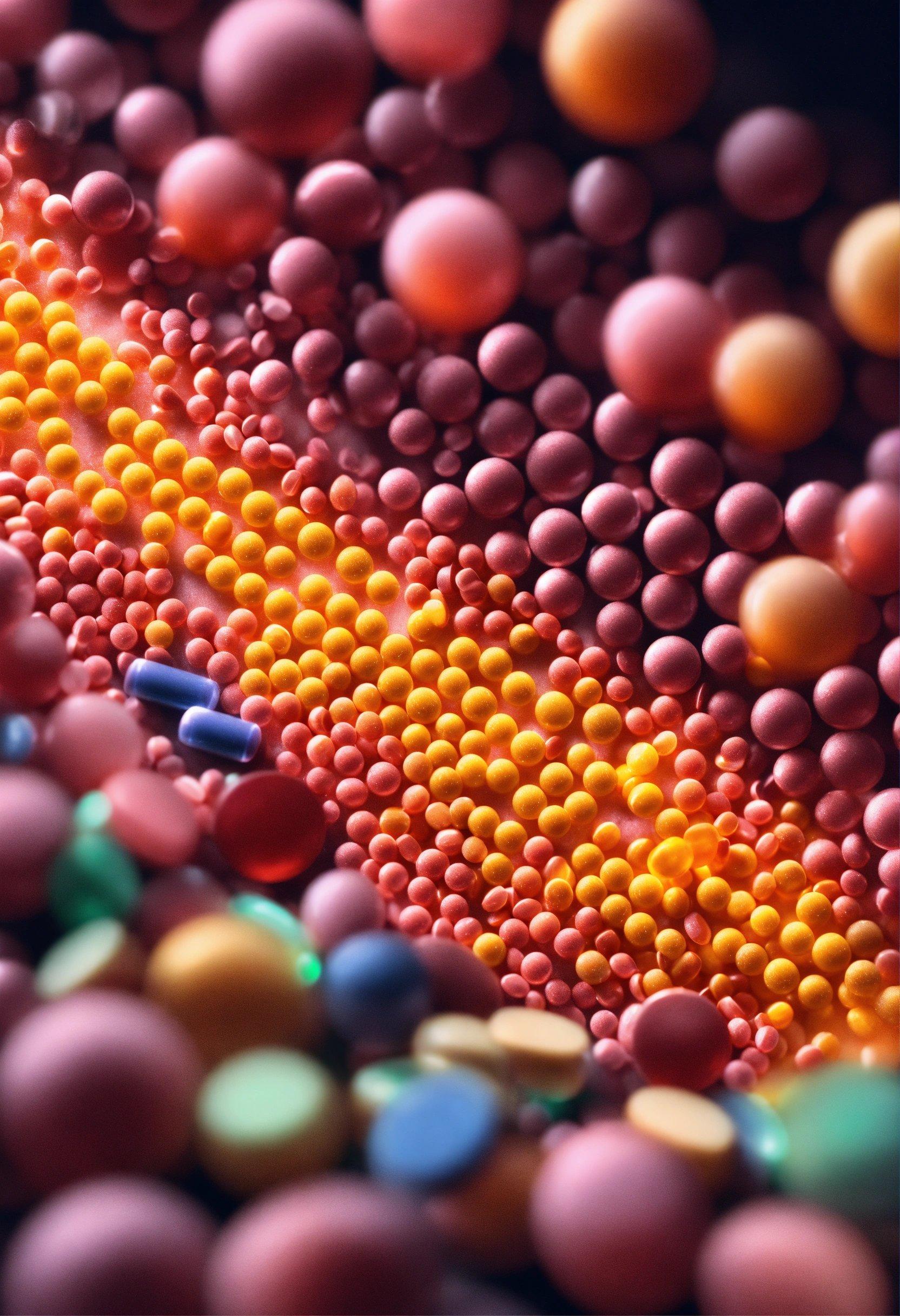 A Close Up Of A Bunch Of Candy Balls