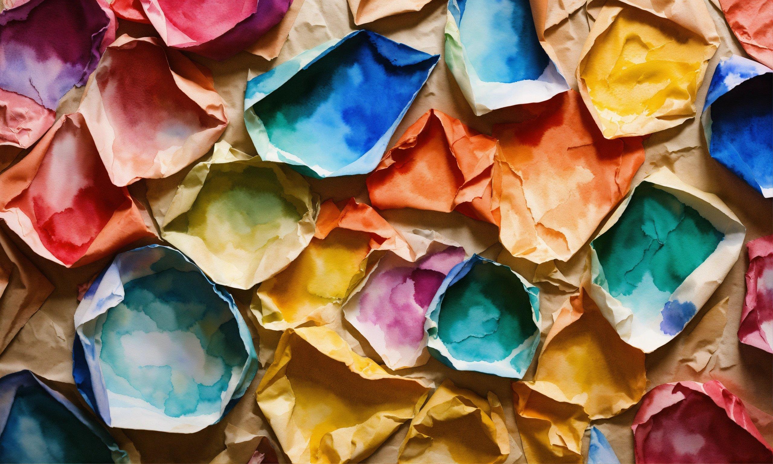 A Close Up Of A Bunch Of Colorful Paper