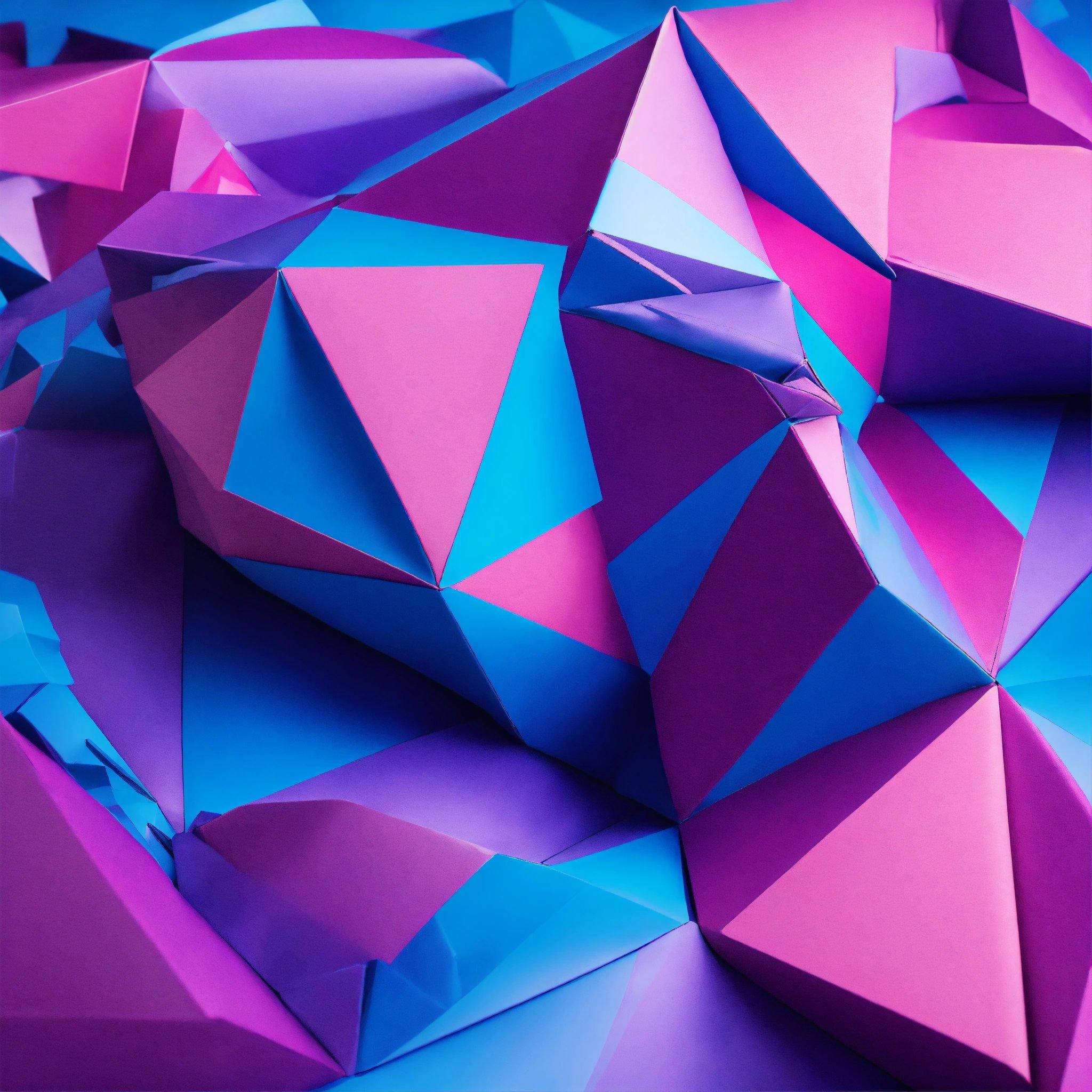 A Close Up Of A Bunch Of Origami Shapes