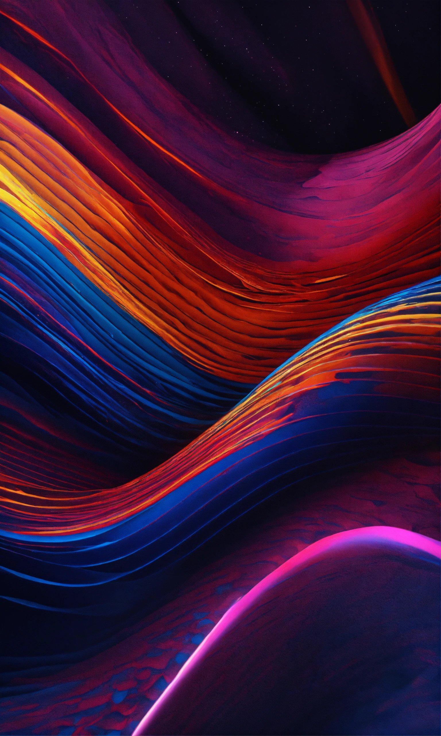 A Close Up Of A Cell Phone With Colorful Lines On It