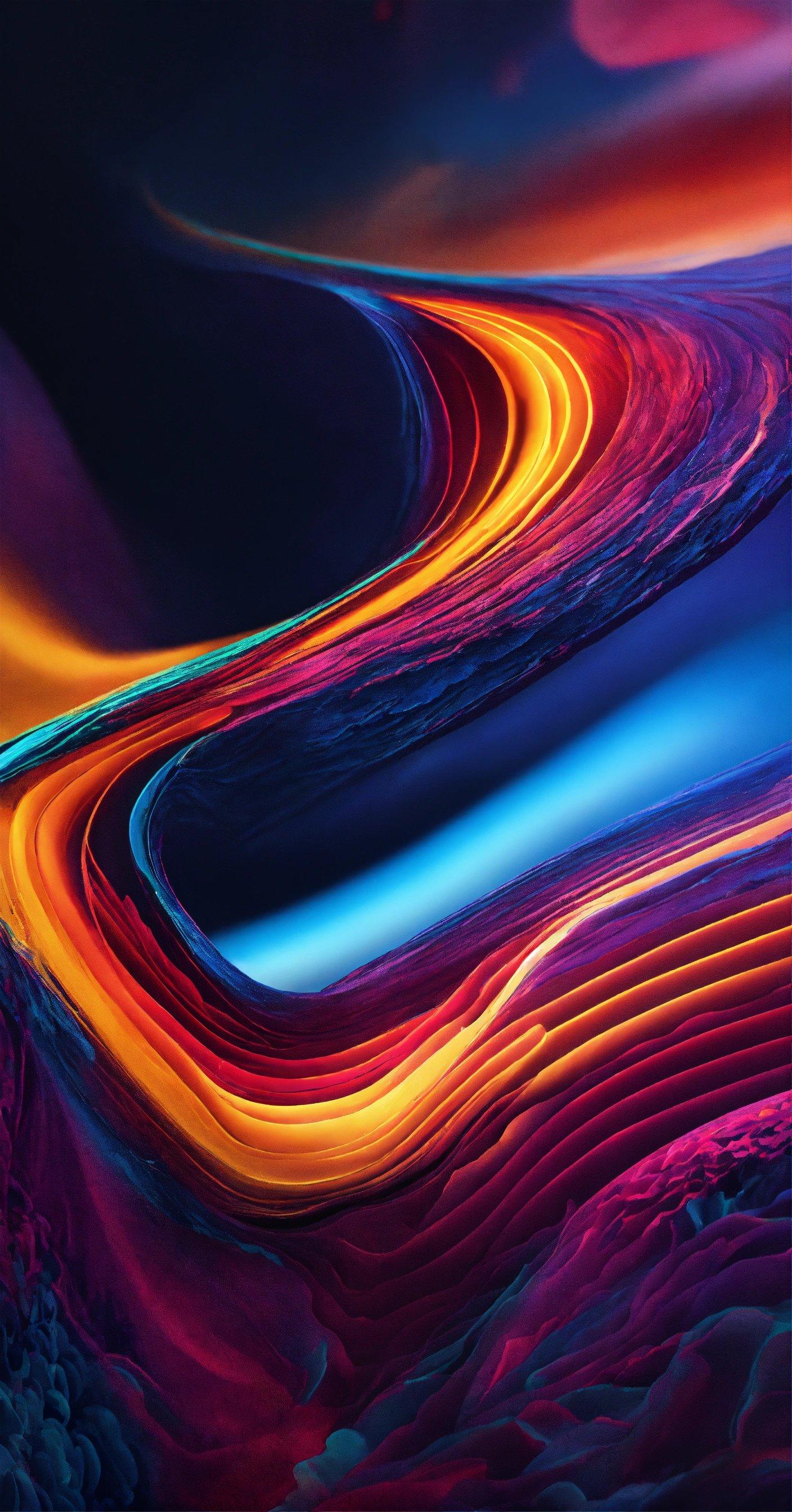 A Close Up Of A Cell Phone With Colorful Lines