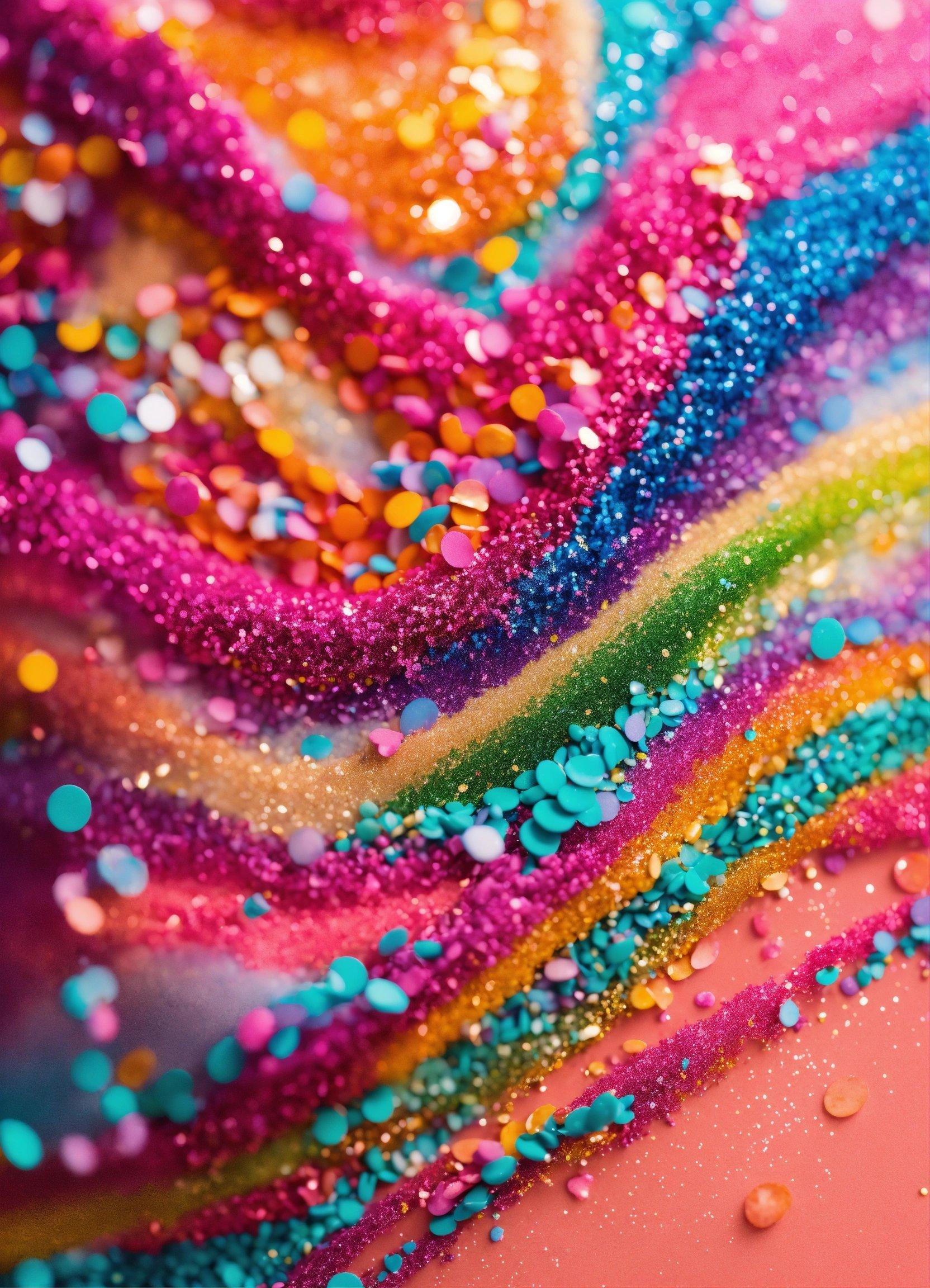 A Close Up Of A Colorful Background With Lots Of Glitter