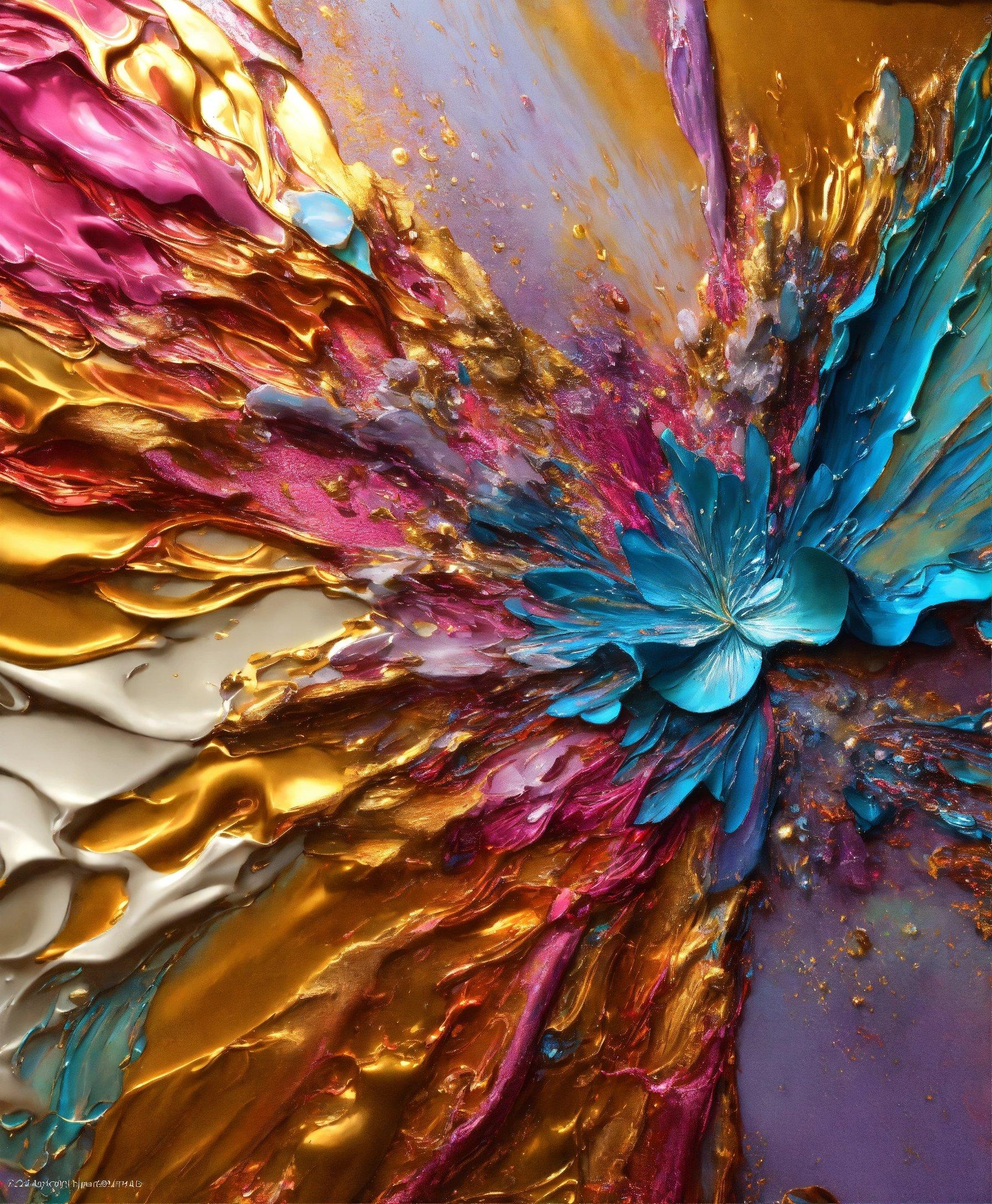 A Close Up Of A Colorful Flower On A Table