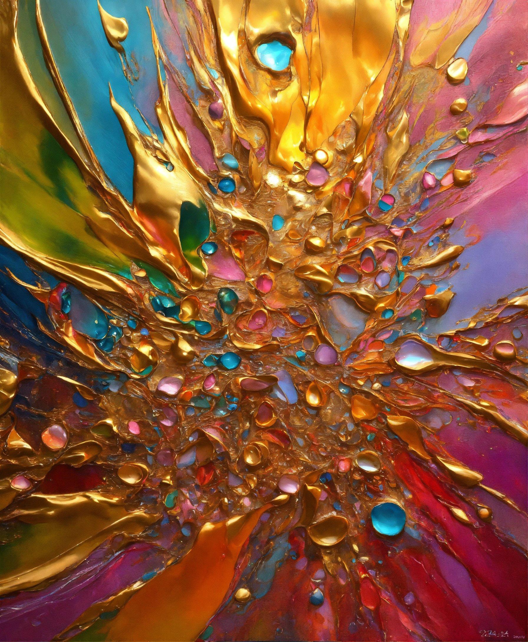 A Close Up Of A Colorful Flower With Drops Of Water