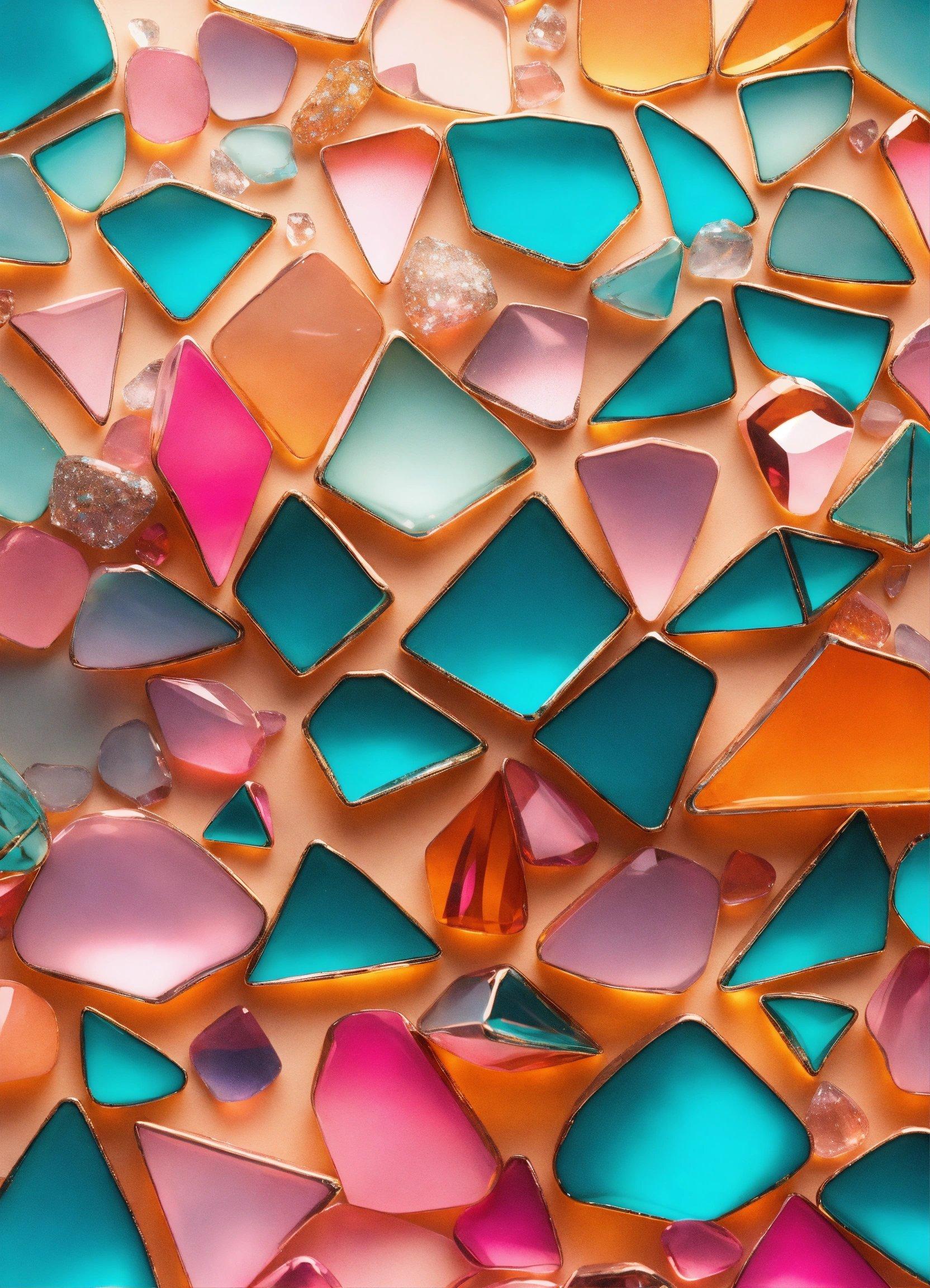 A Close Up Of A Colorful Glass Mosaic