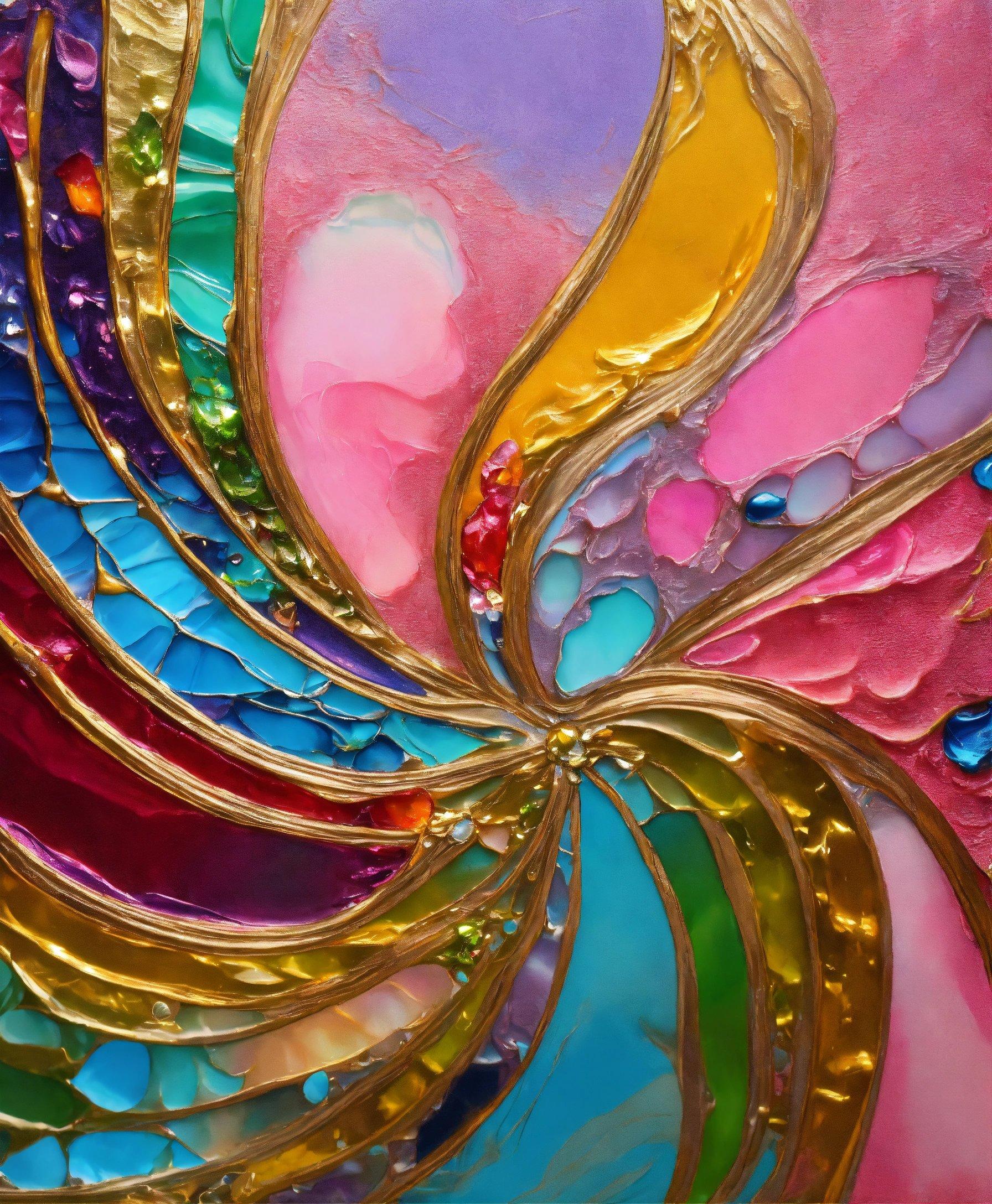 A Close Up Of A Colorful Glass Piece