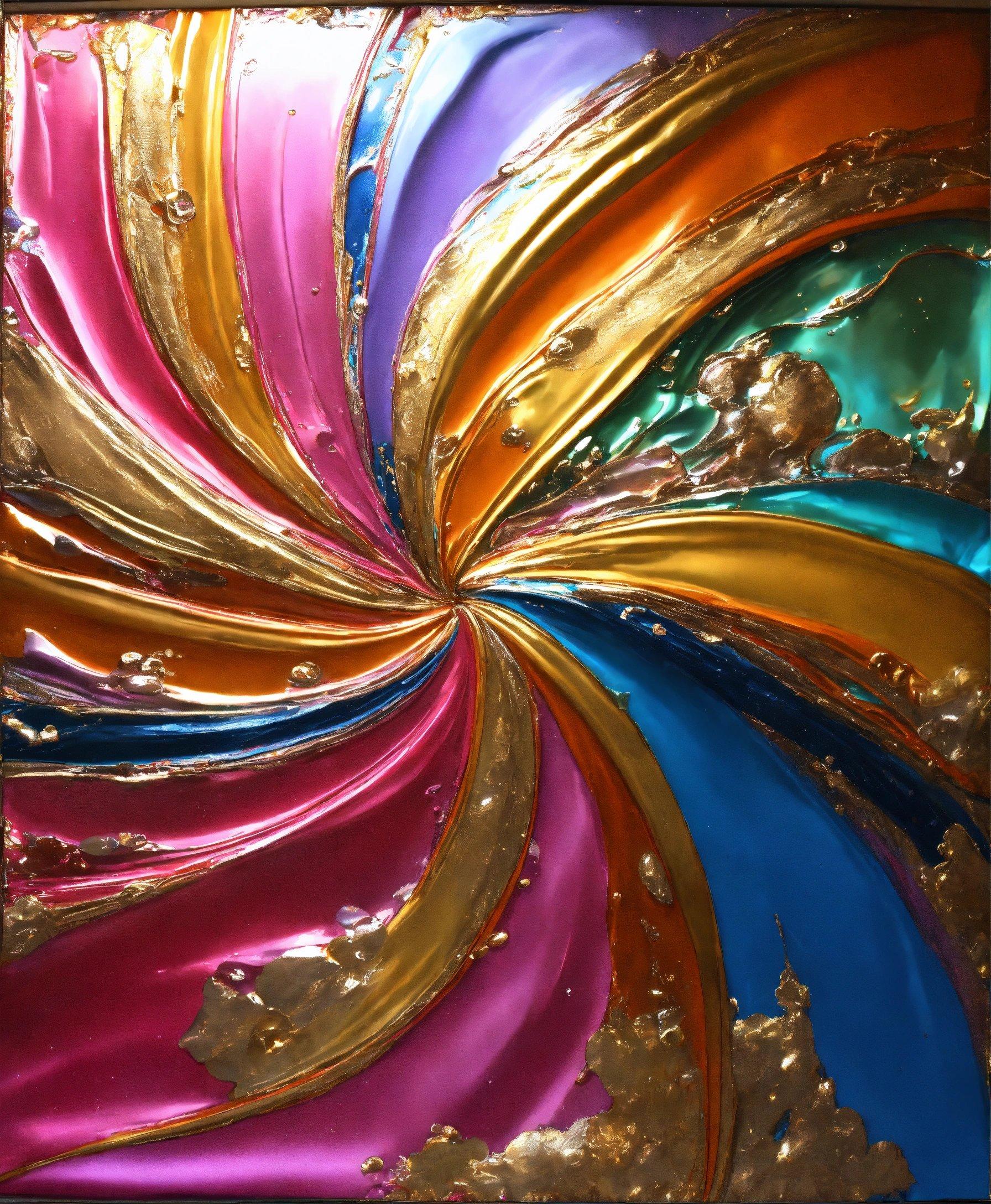 A Close Up Of A Colorful Metal Object